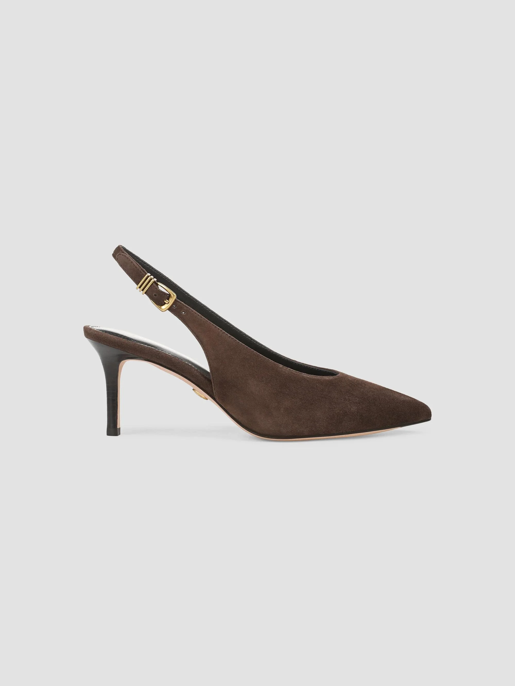 Women's Luciana 70MM Suede Slingback Pumps - Espresso - 1