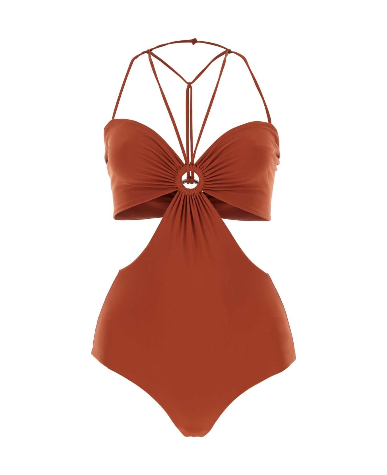 Brick Stretch Polyester Swimsuit - 1