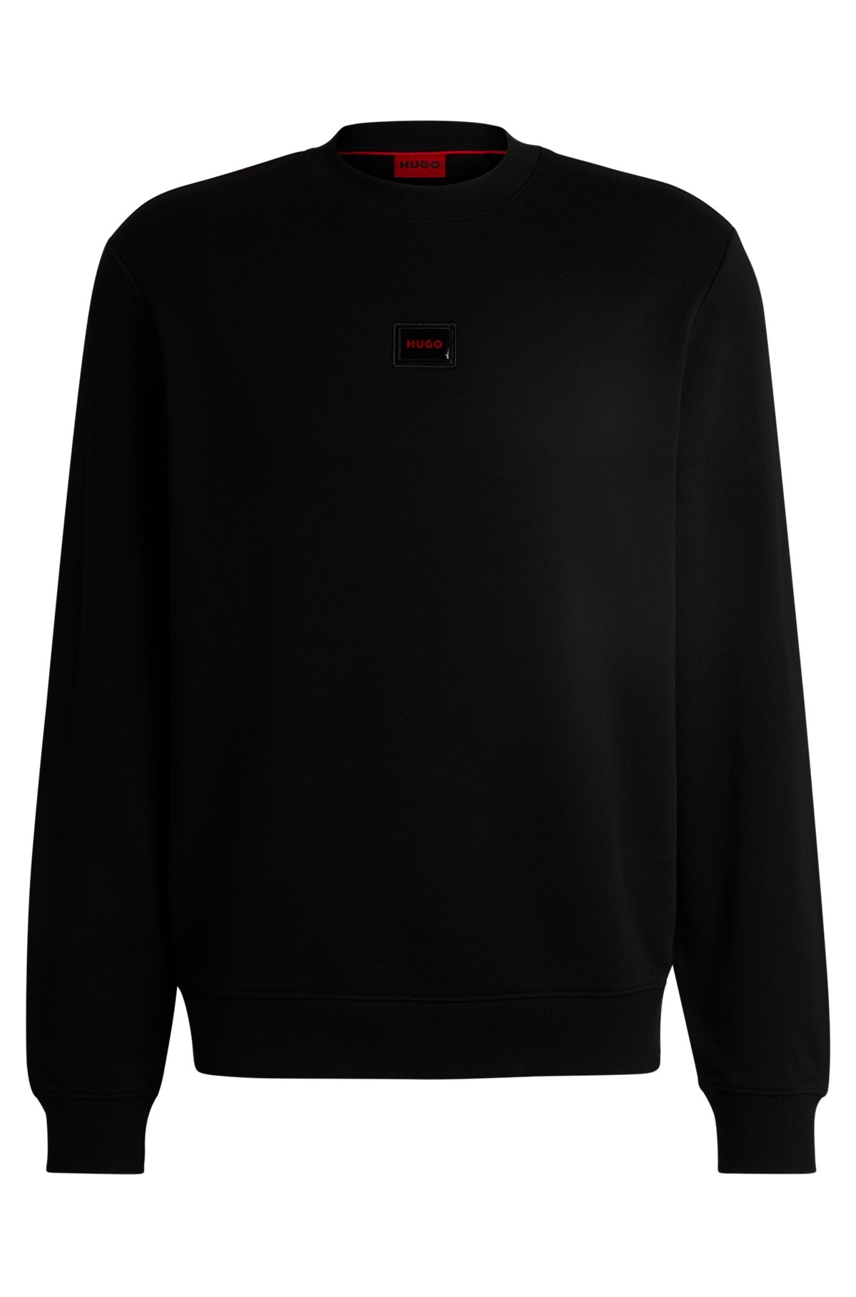 COTTON-TERRY REGULAR-FIT SWEATSHIRT WITH LOGO TRIM - 1