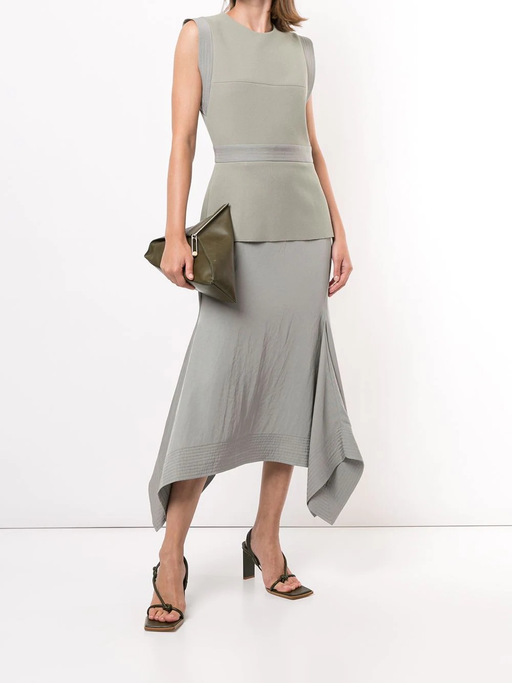 draped midi dress - 2