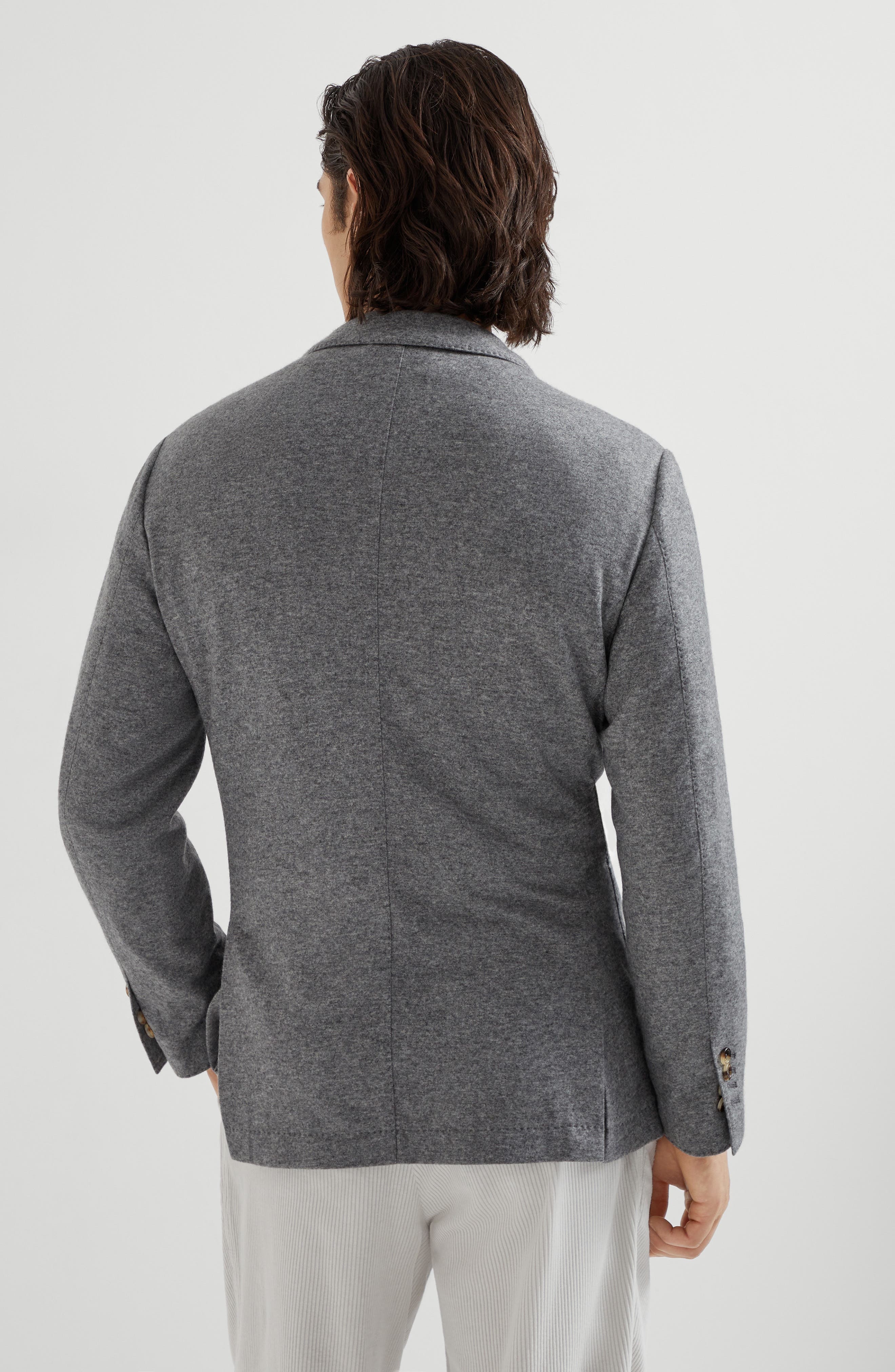 Brunello Cucinelli Cashmere jersey blazer in Grey at Nordstrom - 3