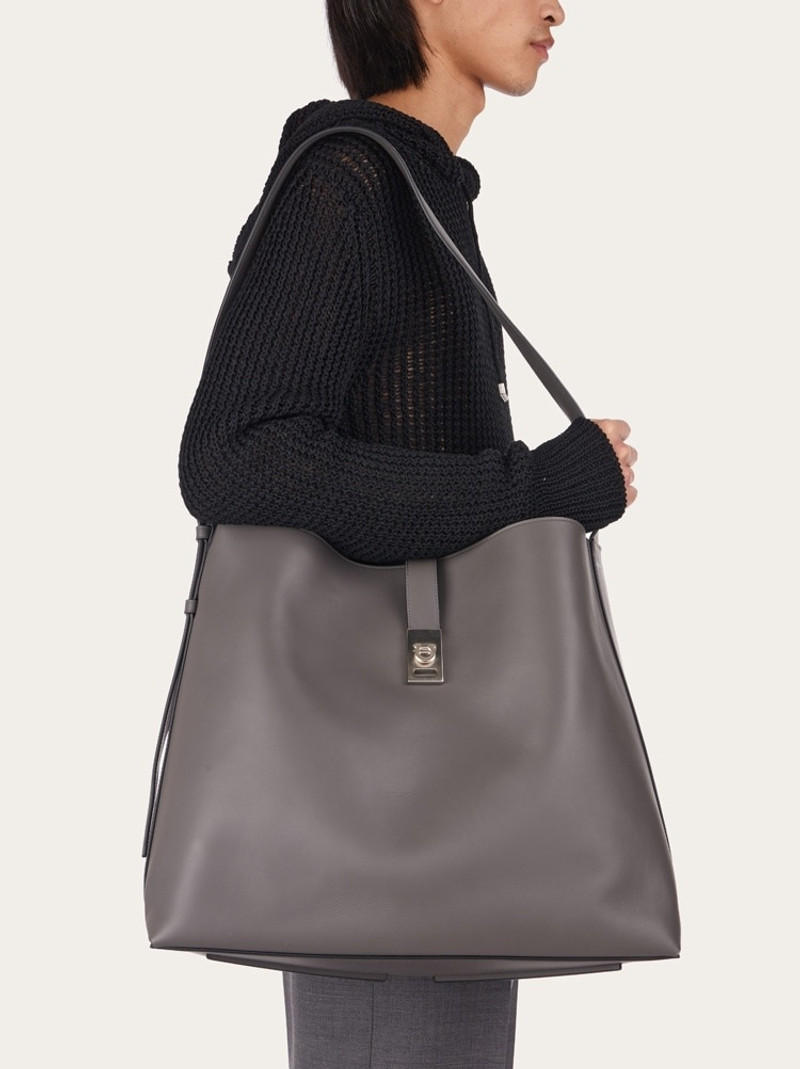 FERRAGAMO TOTE BAG WITH GANCINI ORNAMENT outlook