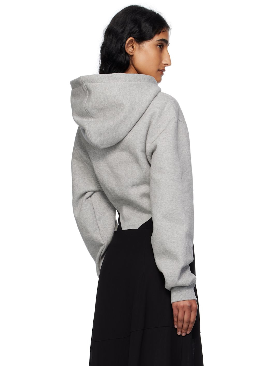 Gray & Black Fleece Hood Bodysuit - 3
