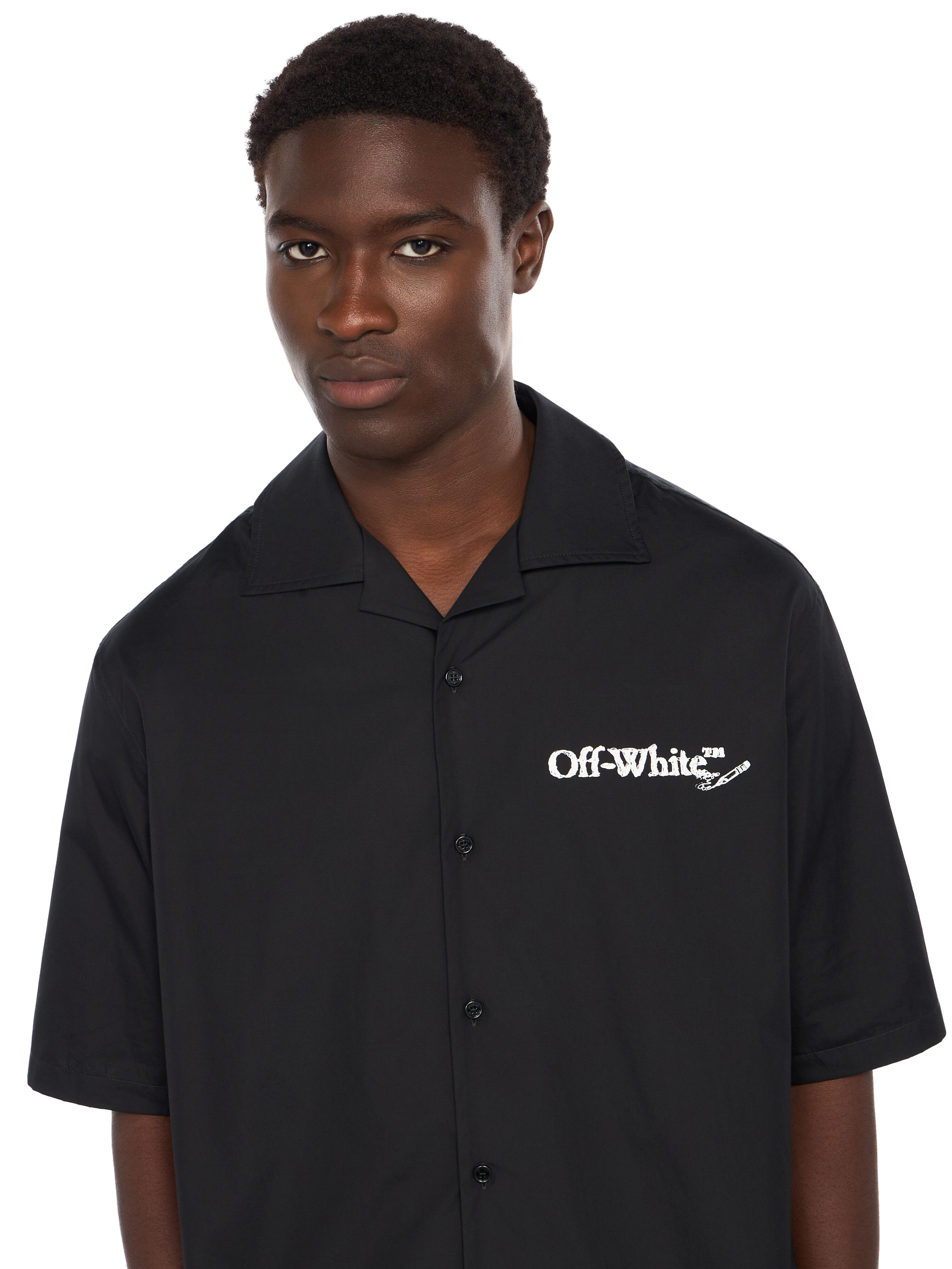 Scribble Arrow Poplin Bowling Shirt - 5