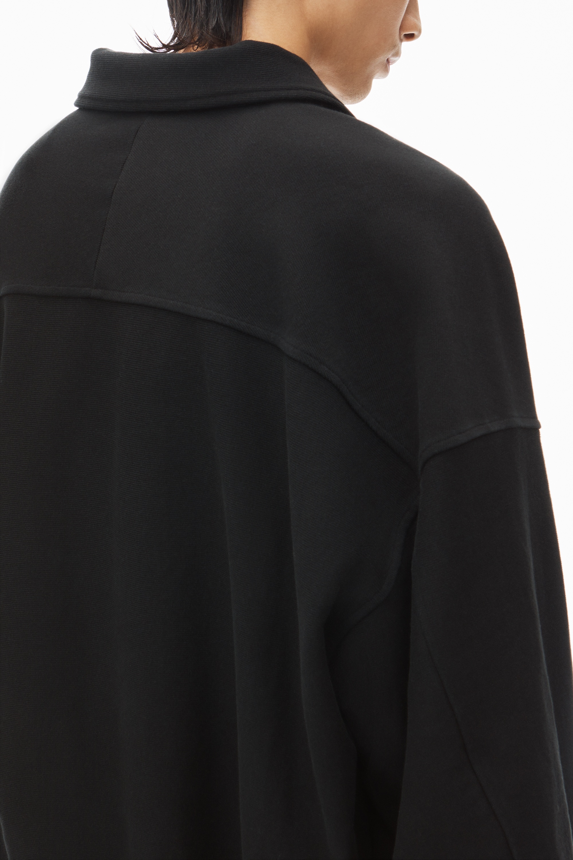 puffed logo oversized polo top in cotton - 5