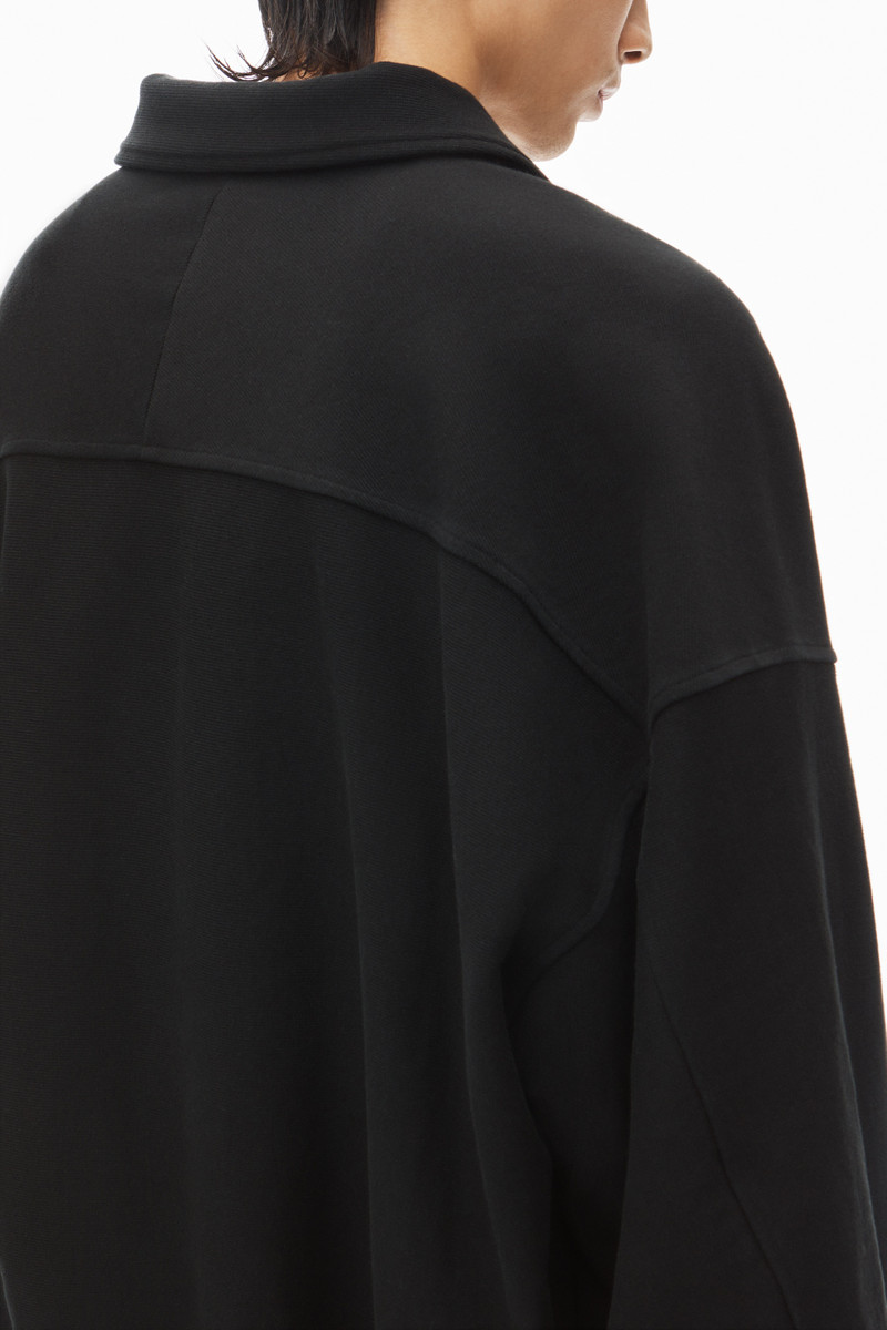 puffed logo oversized polo top in cotton 5