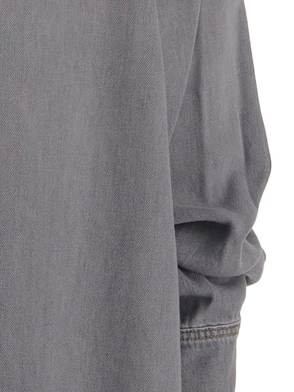 gathered-sleeve denim shirt - 3
