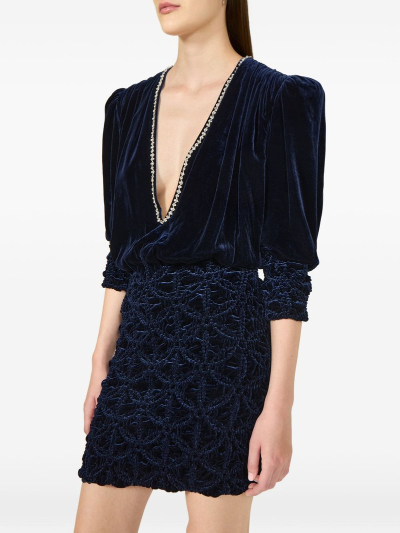 Astara crystal-embellished velvet mini dress 4