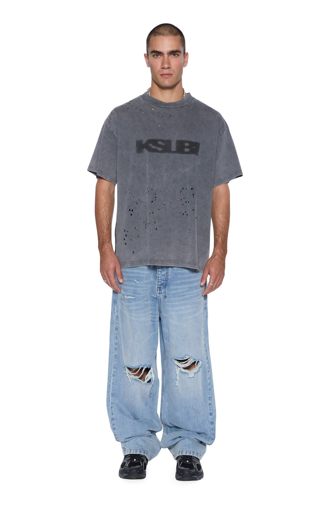 Ksubi Blasted Ekcess Oversize Distressed Graphic T-Shirt in Black at Nordstrom - 3