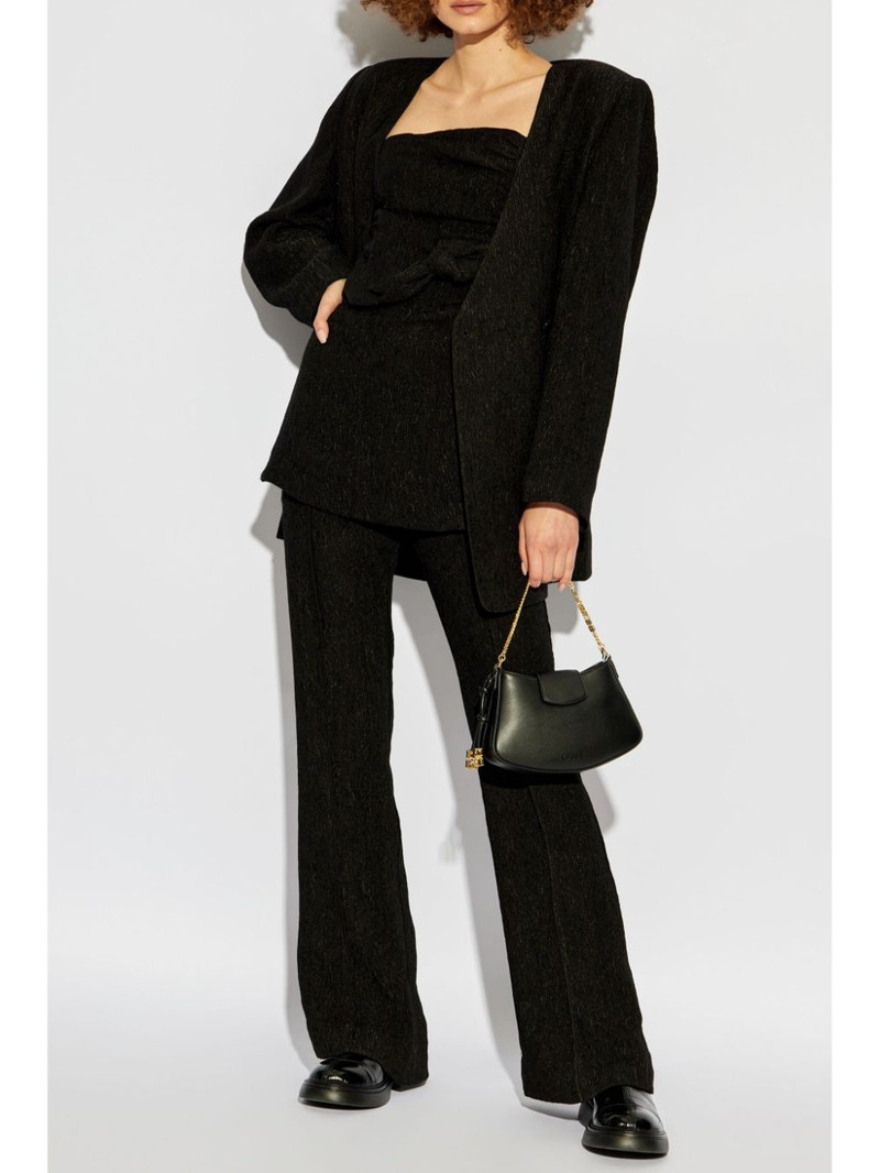 GANNI textured collarless jacket outlook