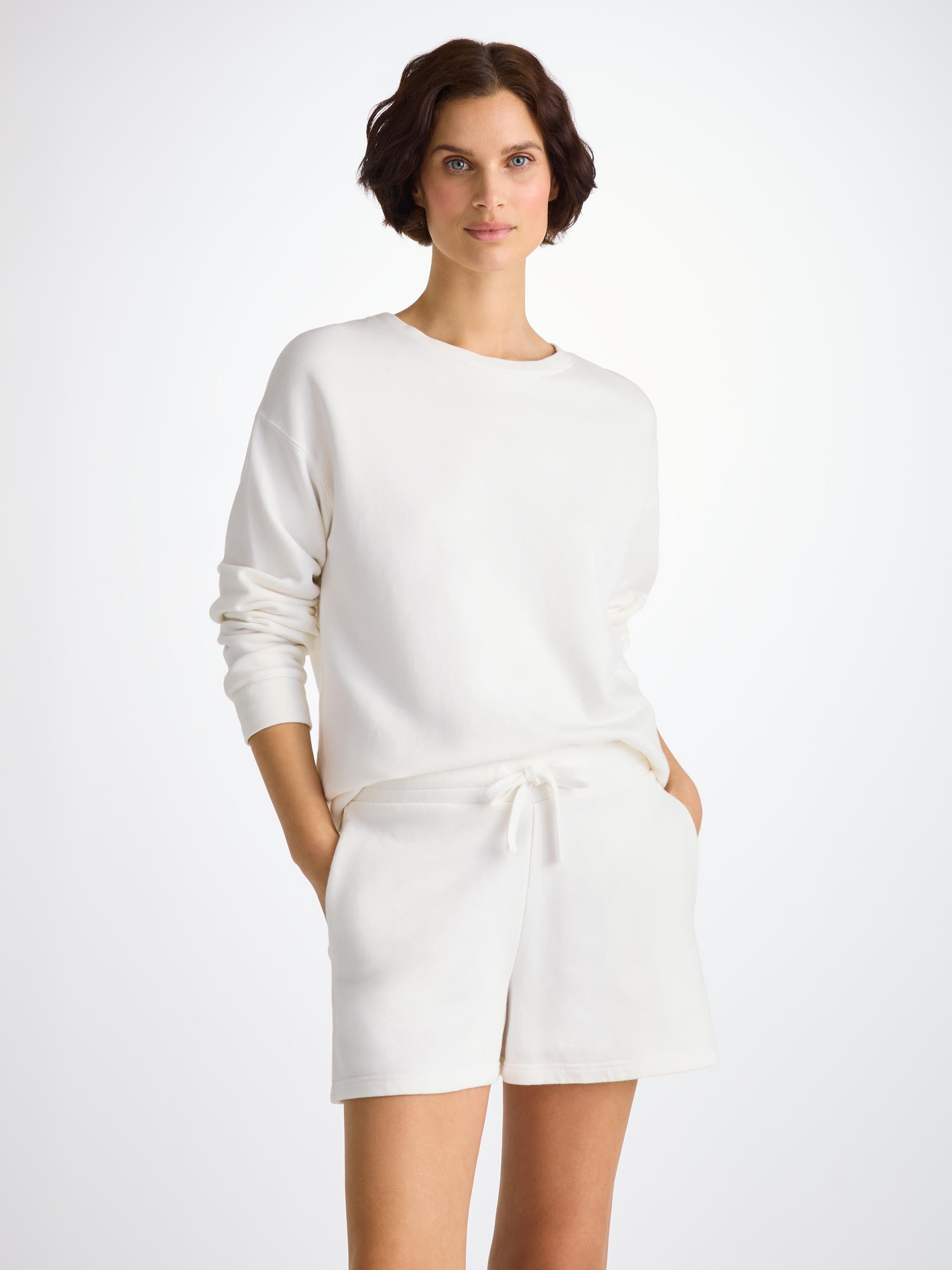 Women's Sweat Shorts Quinn Cotton Modal White - 2