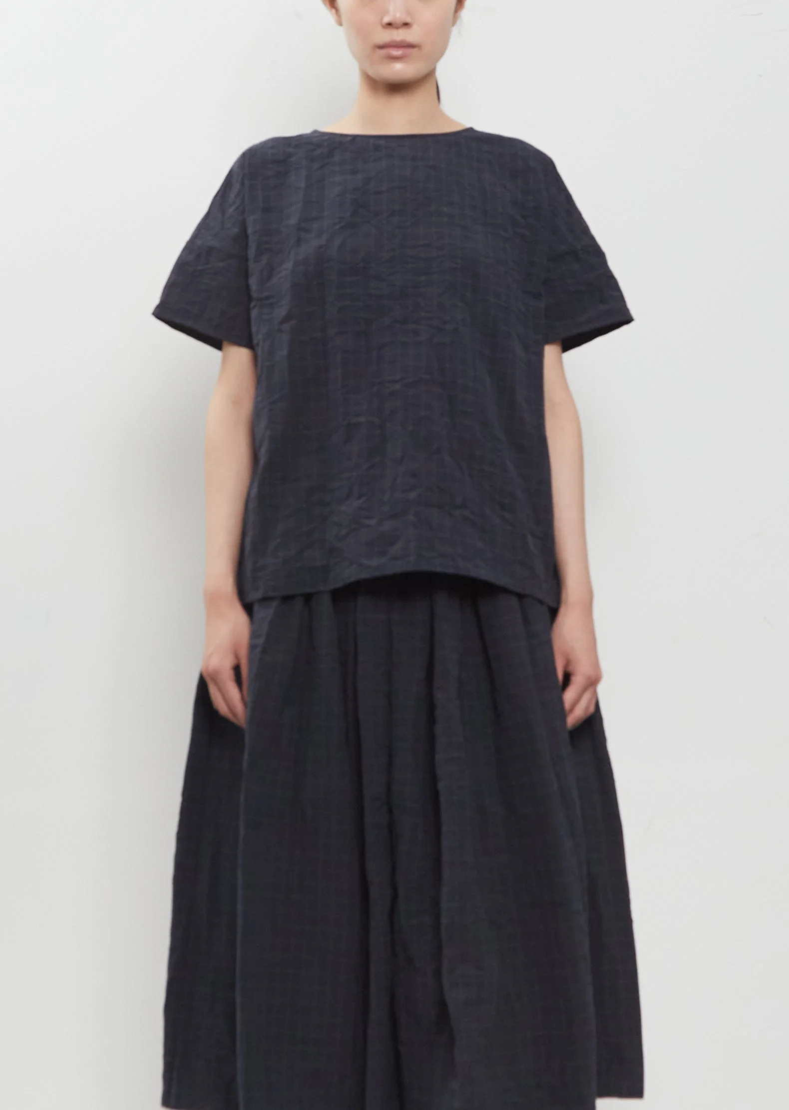Grid Tech Cotton Short Sleeve Top - 1