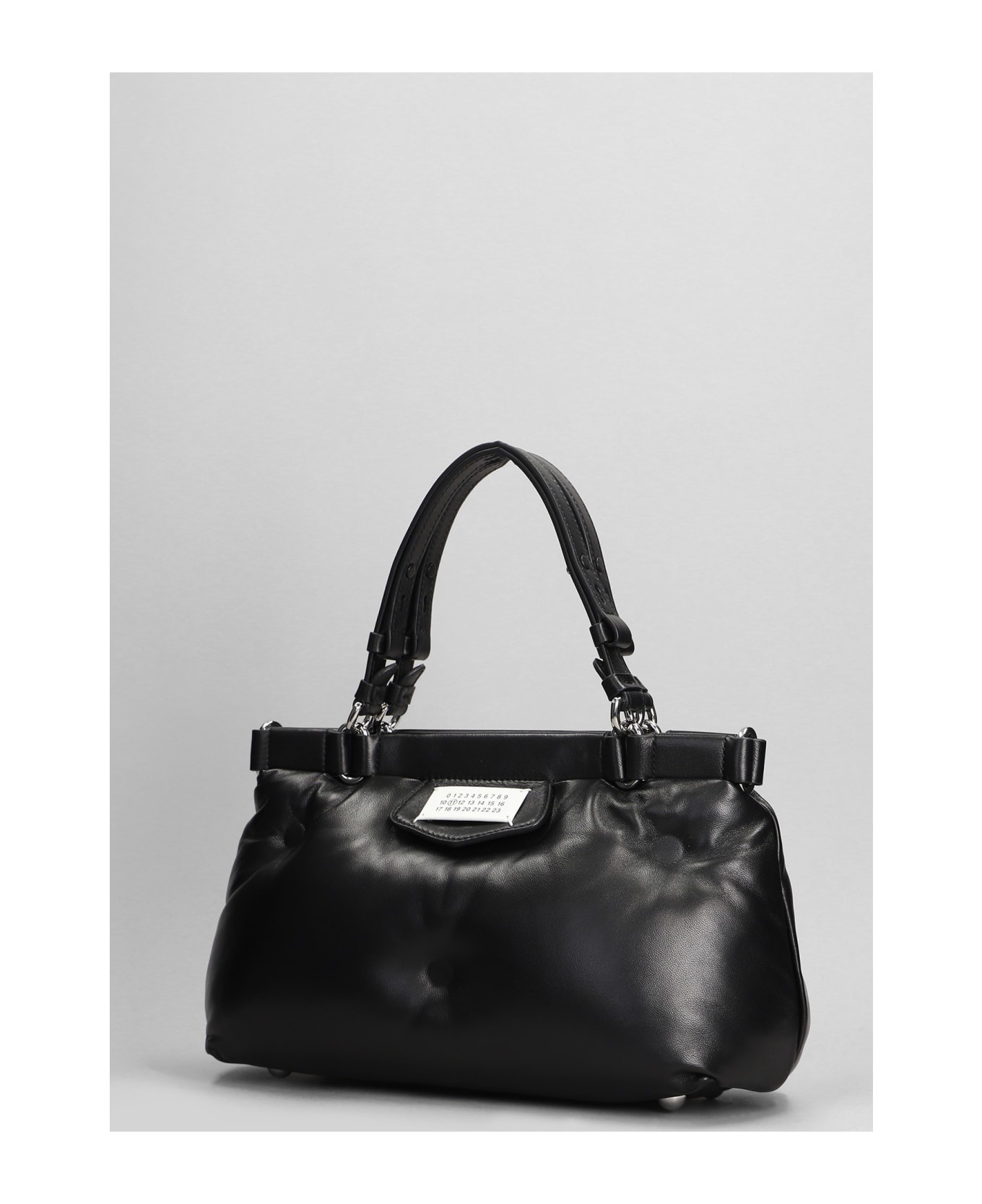 Glam Slam Hand Bag In Black Leather - 2