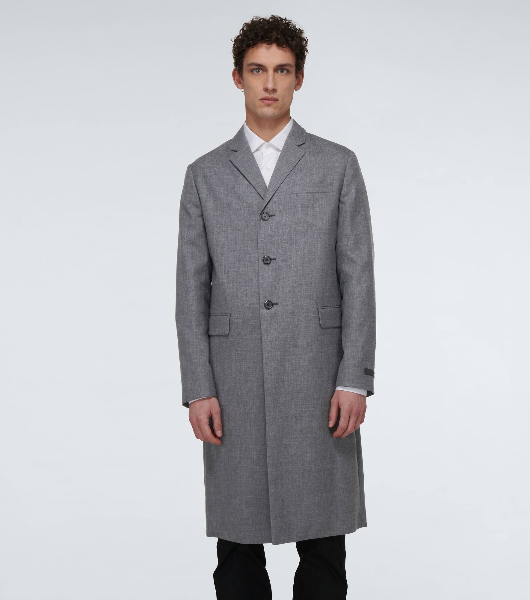 Single-breasted wool coat - 3