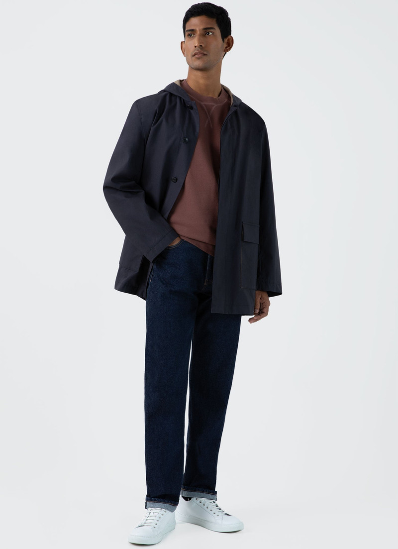 Sunspel Cotton Bonded Hooded Mac outlook