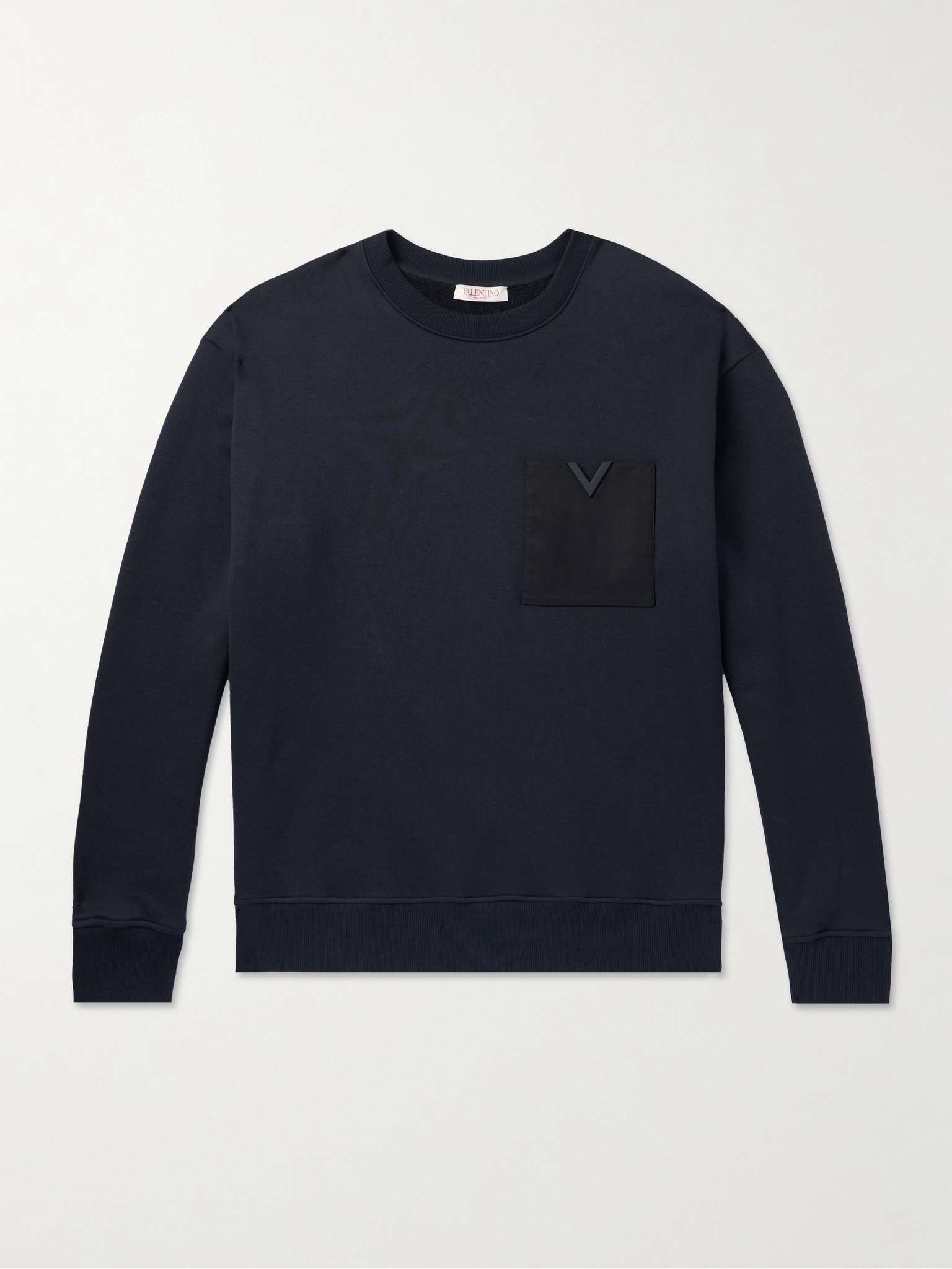 Logo-Embellished Twill-Trimmed Stretch-Cotton Jersey Sweatshirt - 1