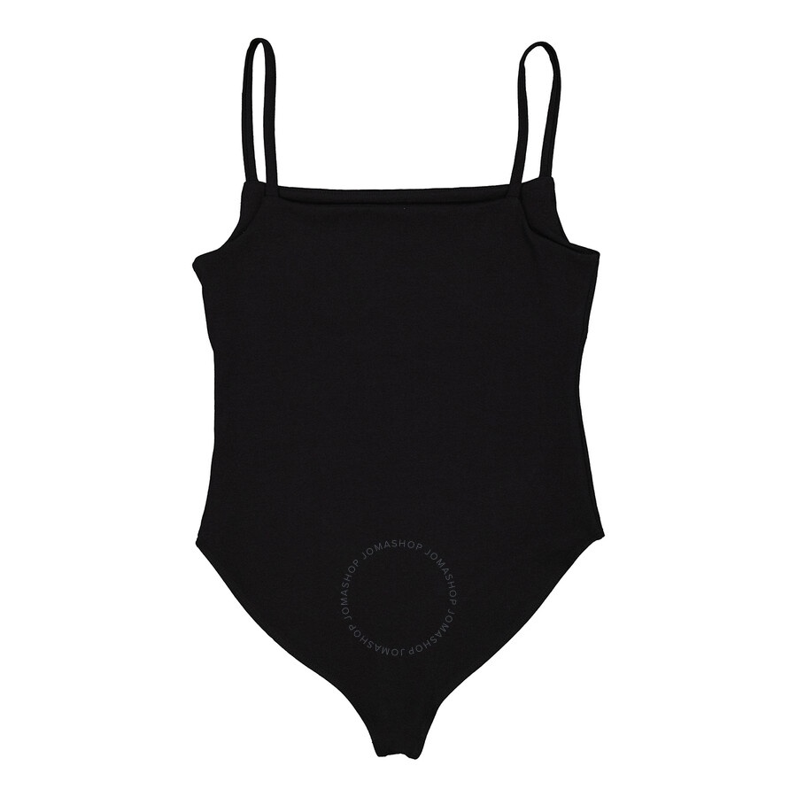 Agolde Ladies Black Square Neck Cotton-Blend Bodysuit - 8
