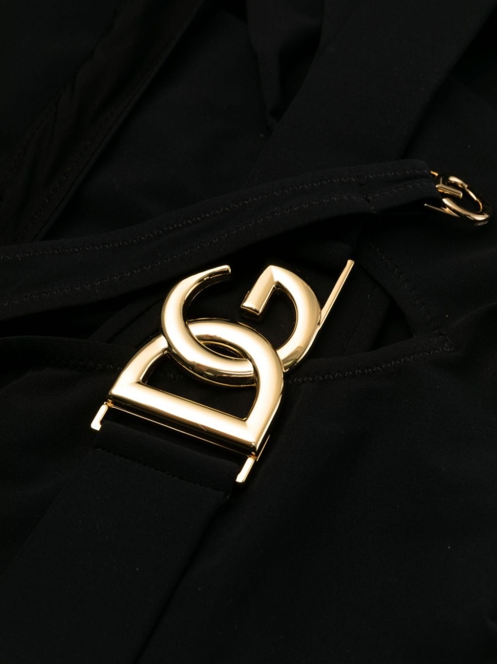 logo-plaque plunge swimsuit - 3