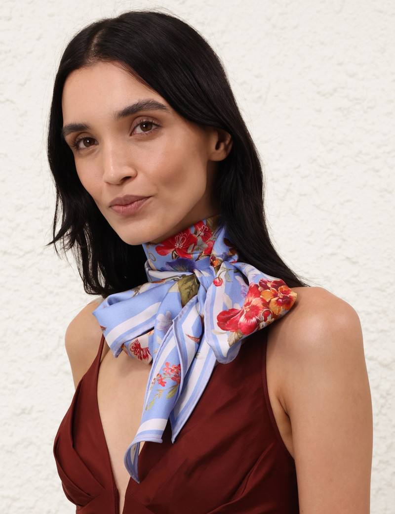 PRINTED SILK NECK SCARF 4