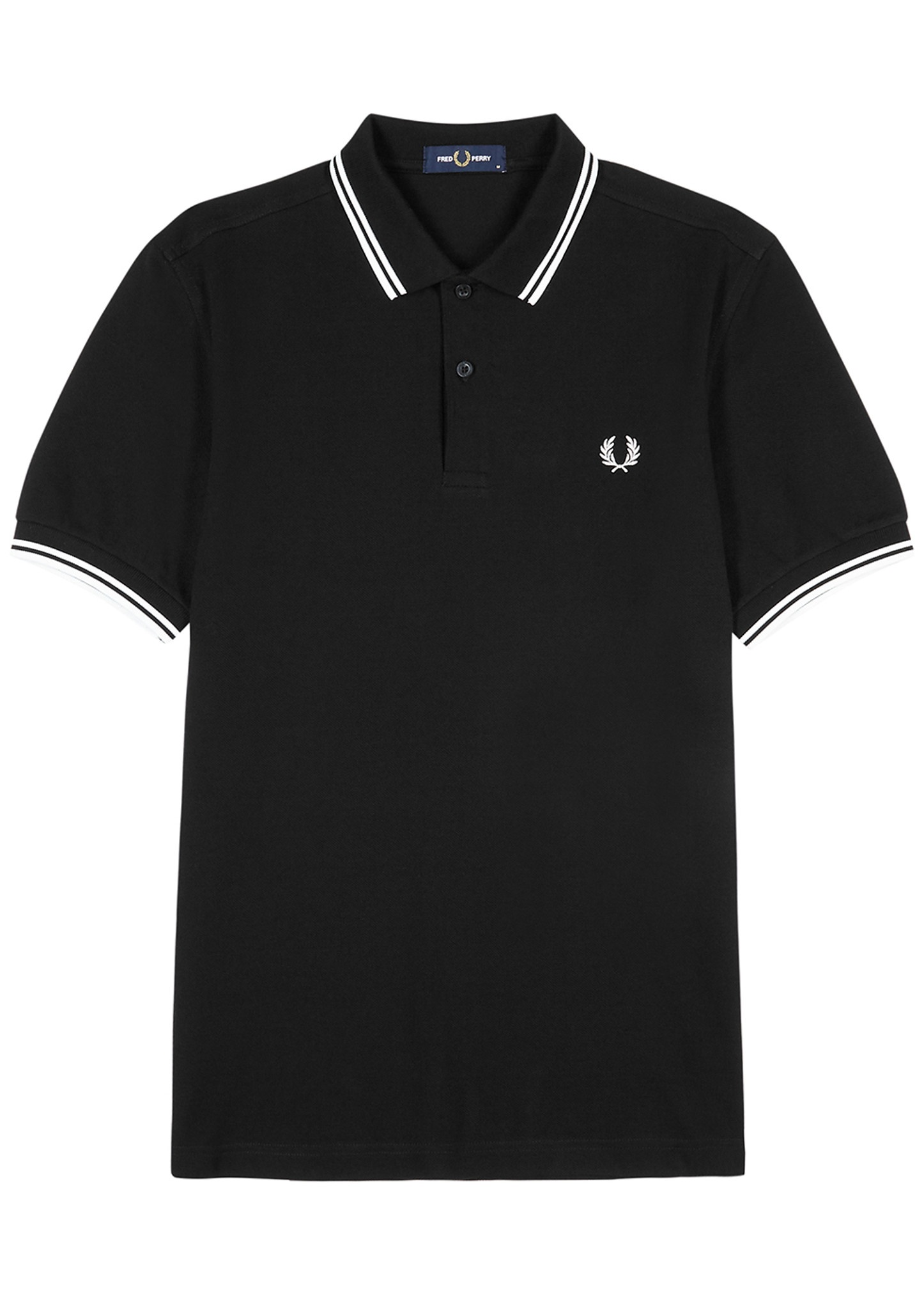 M3600 black piqué cotton polo shirt - 1