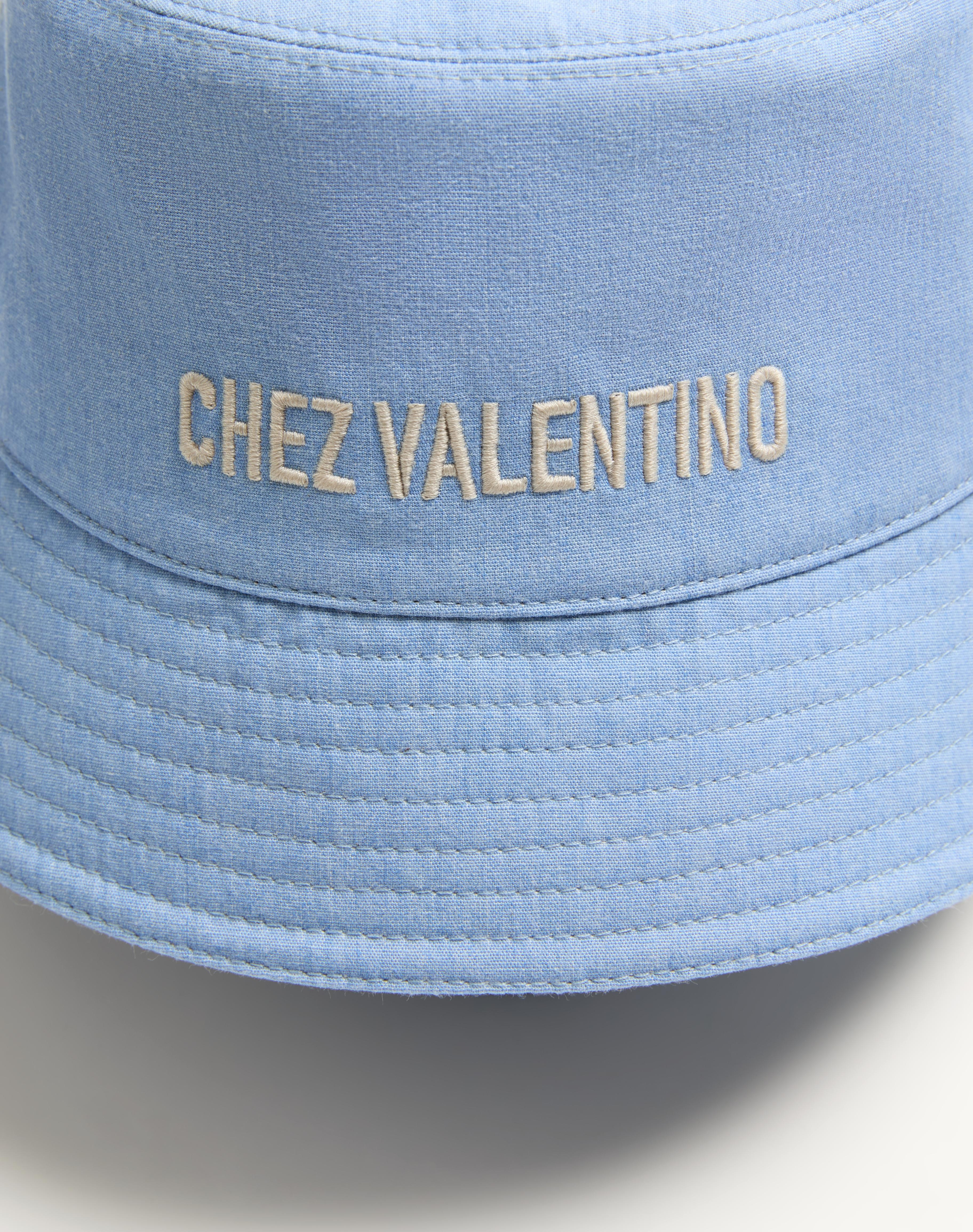 CHEZ VALENTINO DENIM BUCKET HAT WITH EMBROIDERY - 5