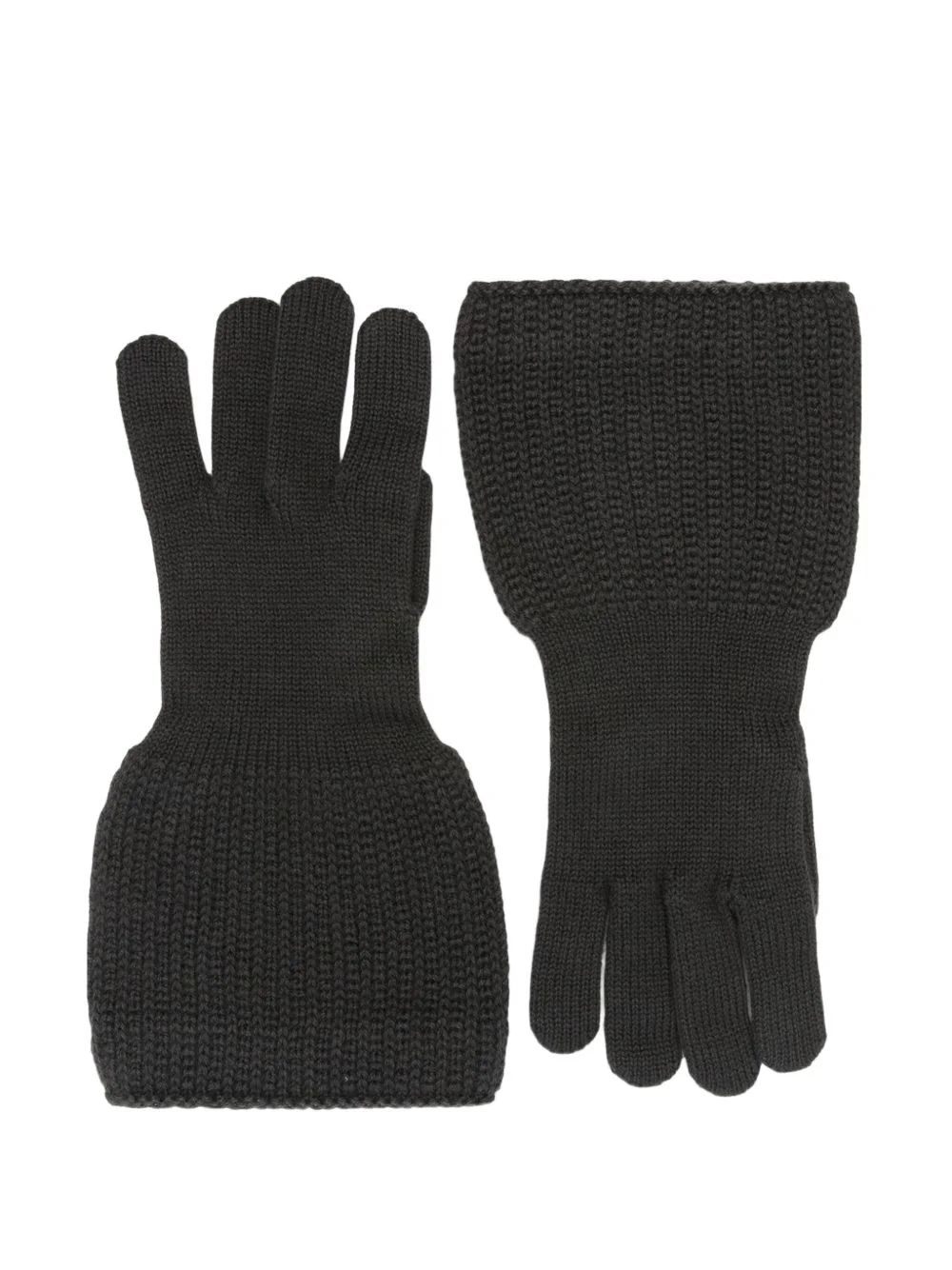 ribbed knit gloves - 1