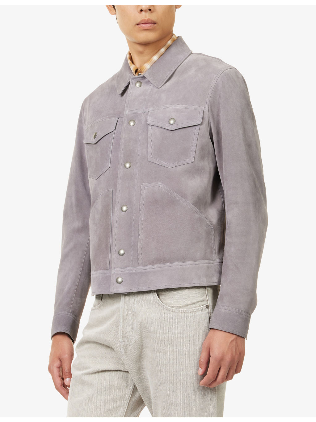 Western Flap-Pocket Suede Jacket - 3