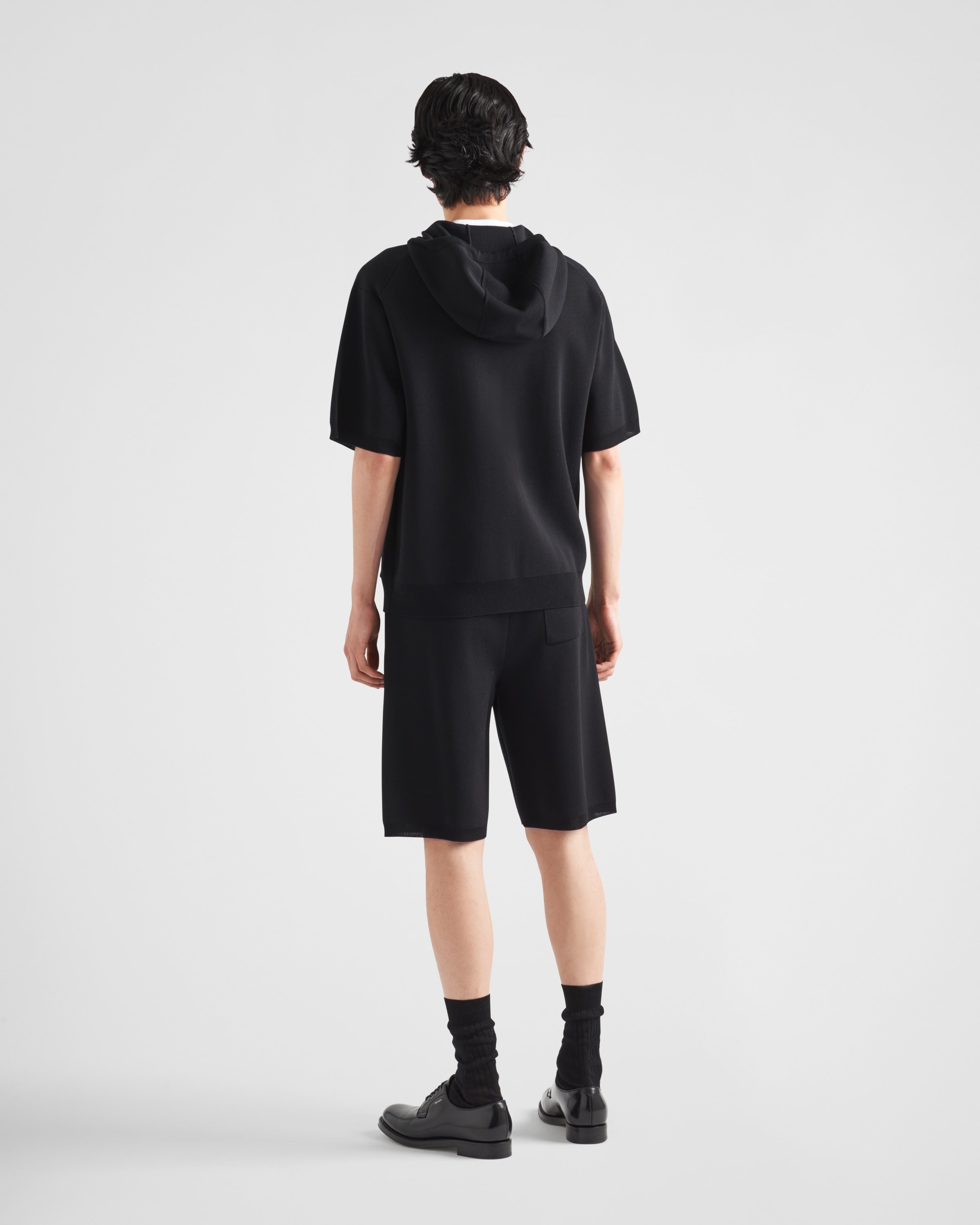 Cotton and viscose knit hoodie - 5