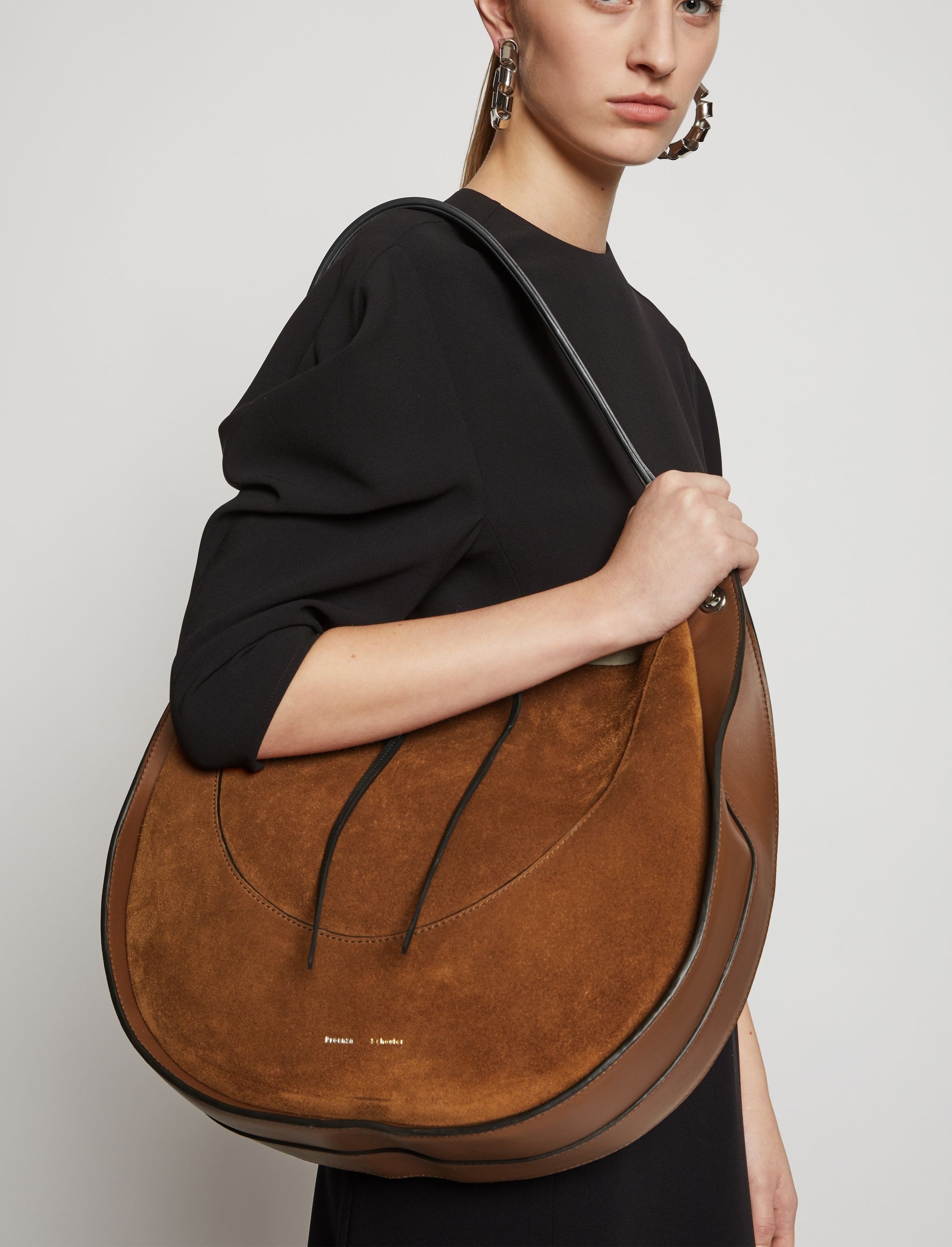 Large Arch Suede Shoulder Bag - 6
