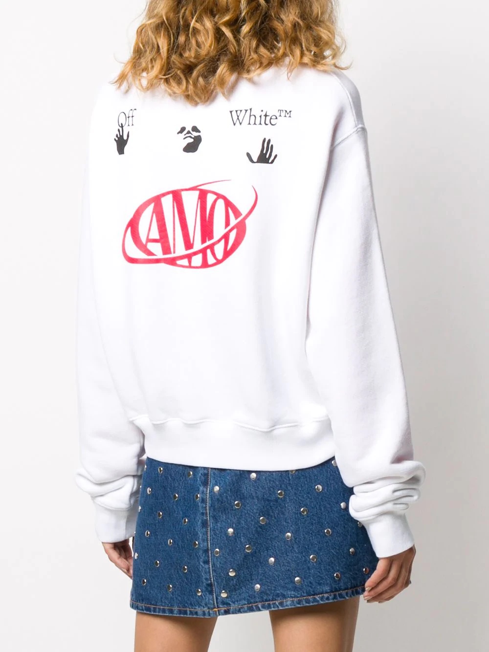 'shop' print cotton sweatshirt - 4