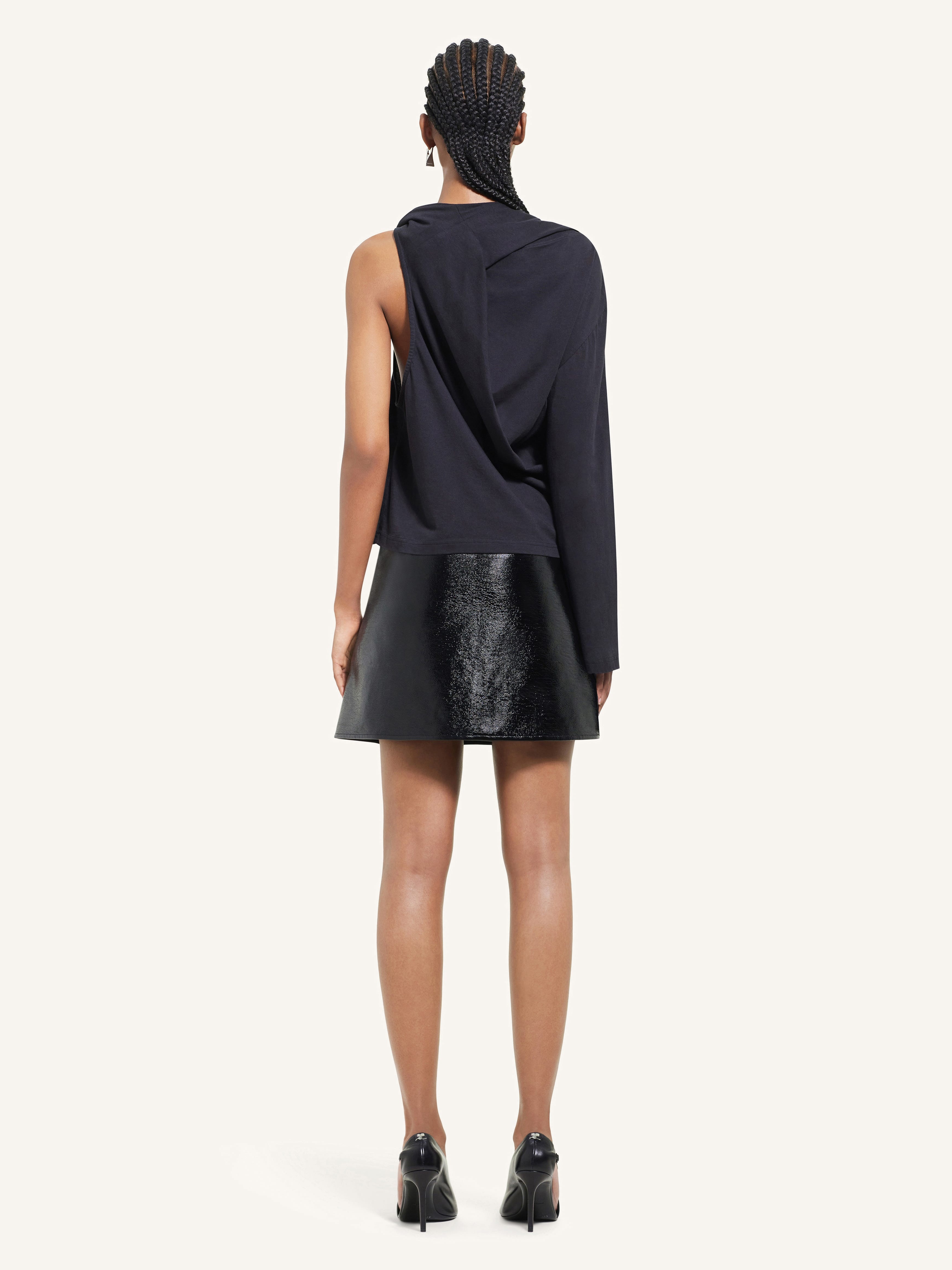 OBLIQUE VINYL MINI SKIRT - 4