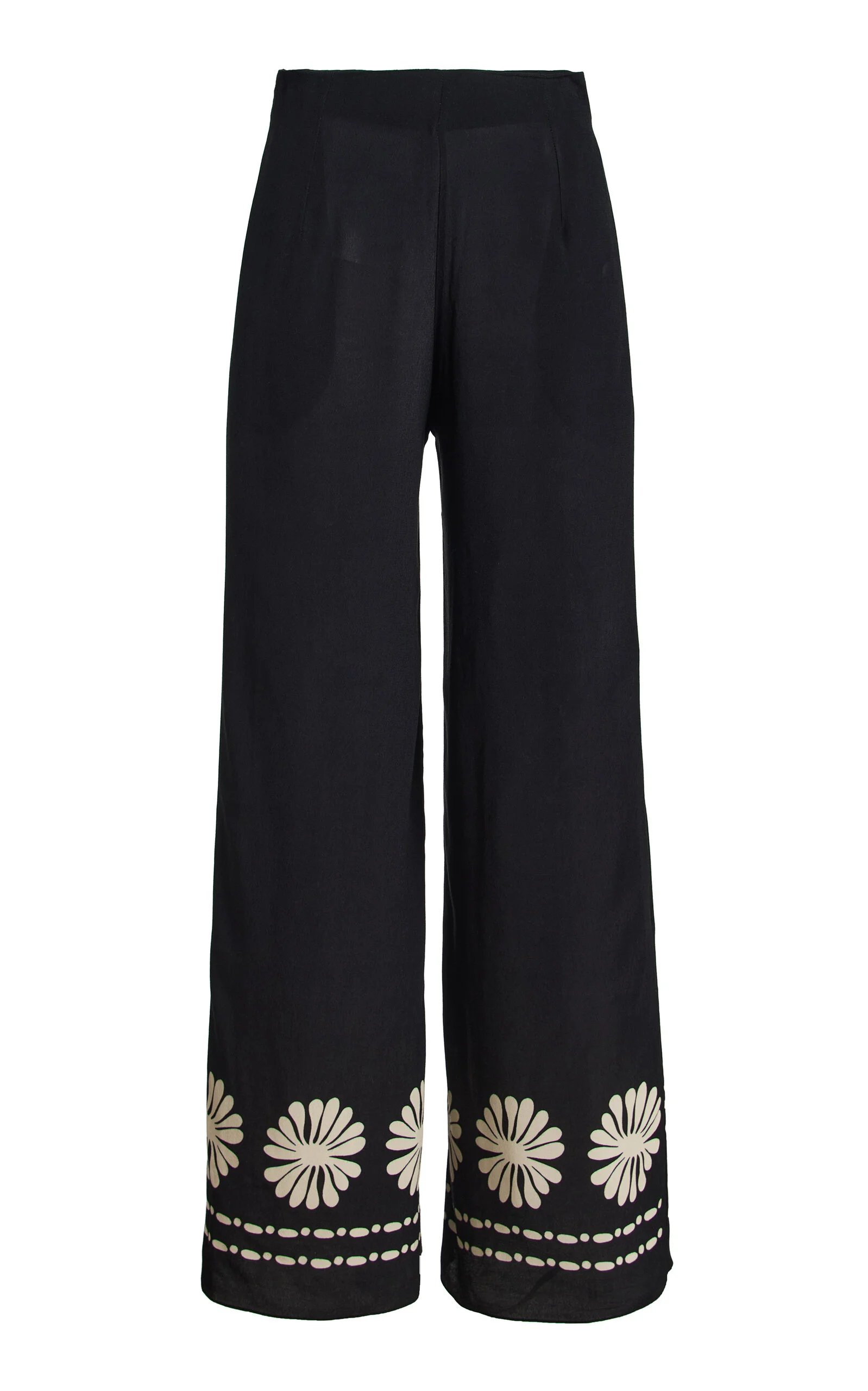 Toya Printed Crepe Wide-Leg Pants black/white - 1