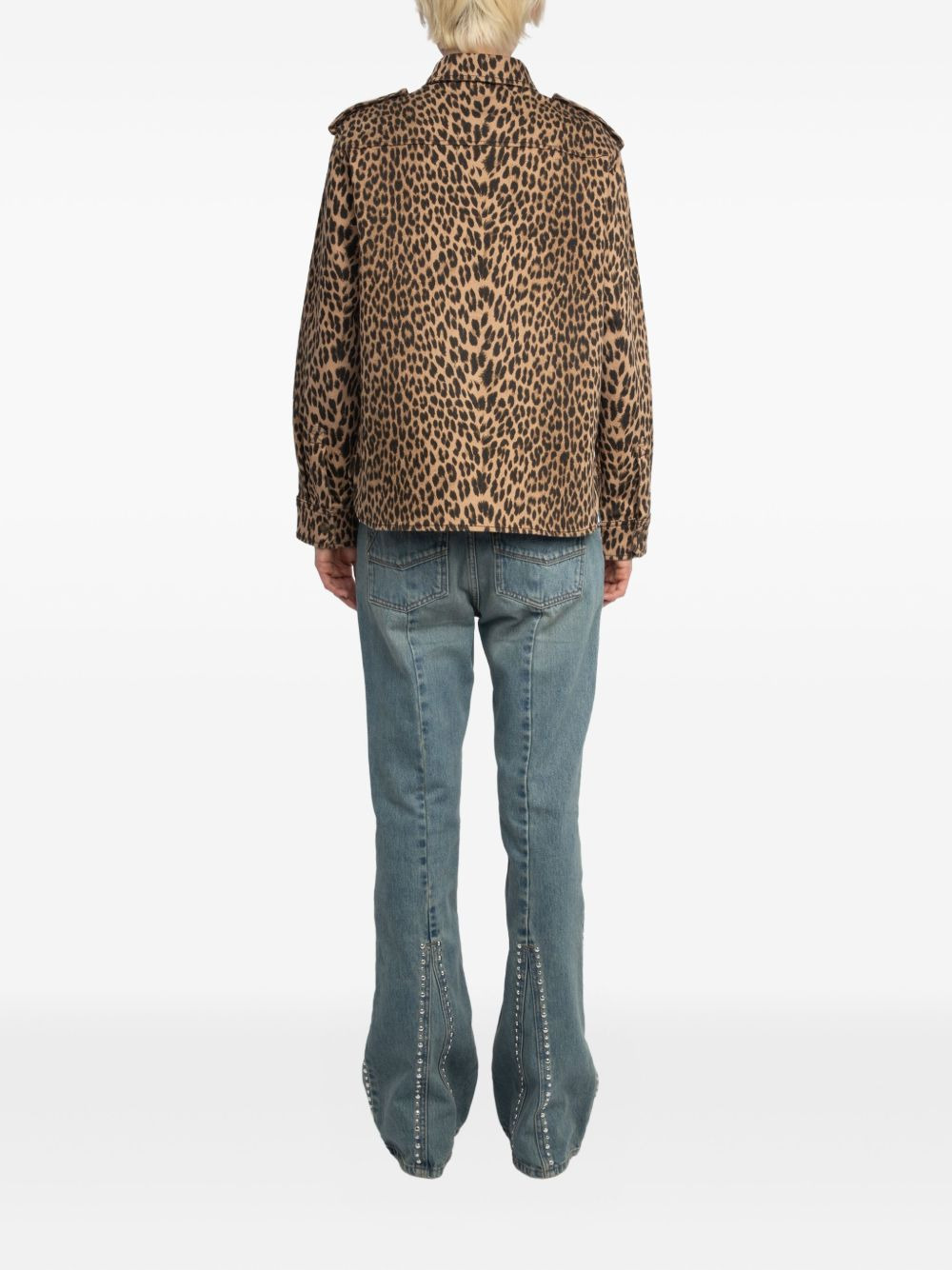 leopard-print button-fastening shirt - 3