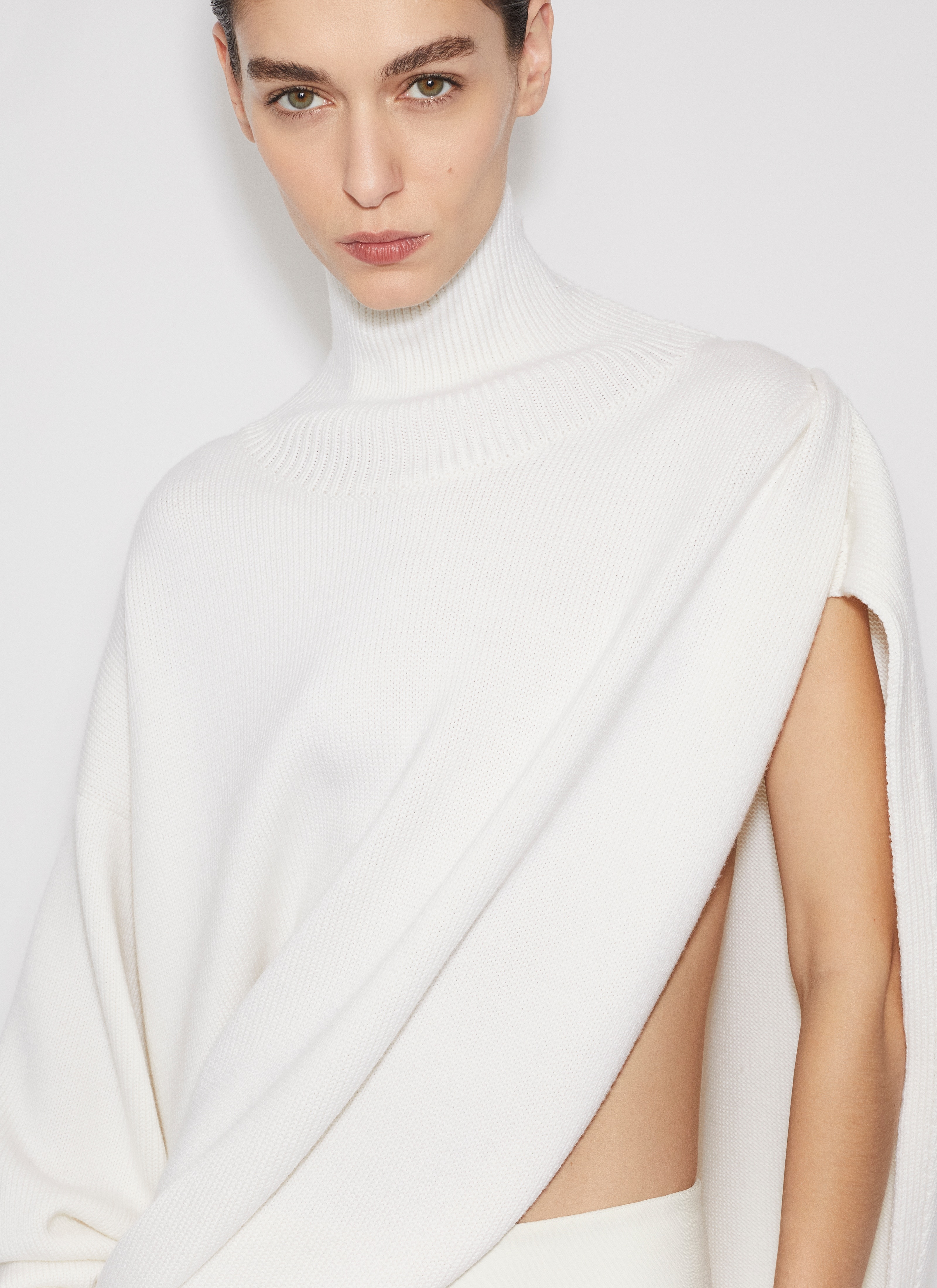 KNITTED ASYMMETRICAL CAPE JUMPER - 6
