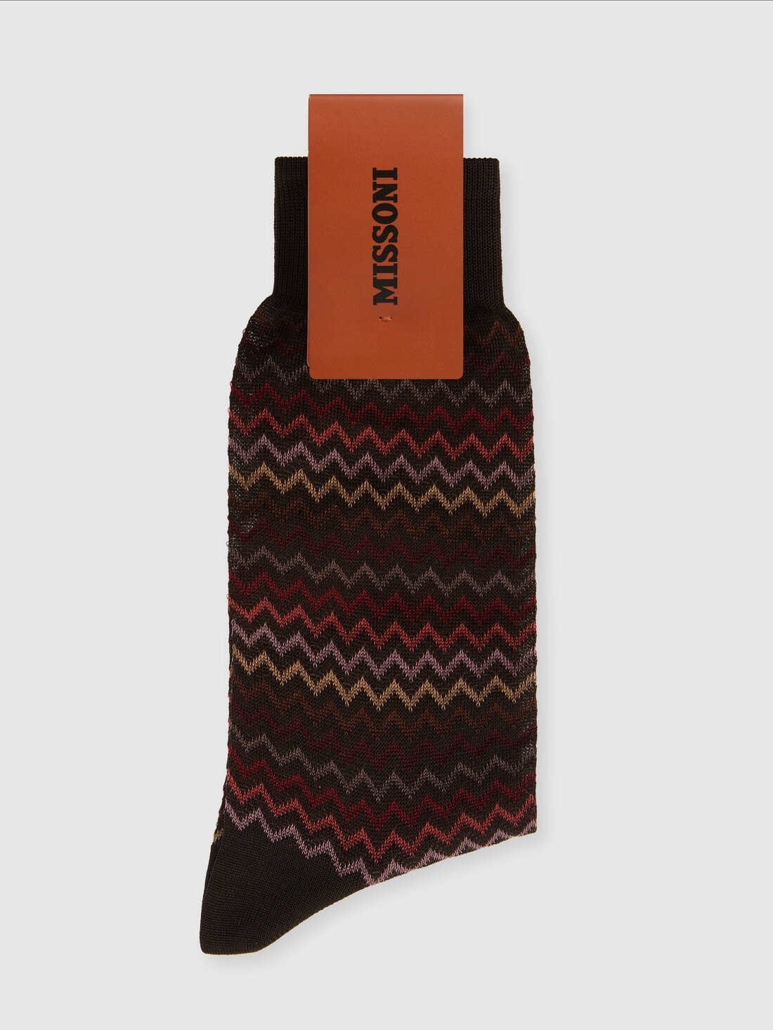 Short socks in pure cotton with zig-zag pattern. - 2