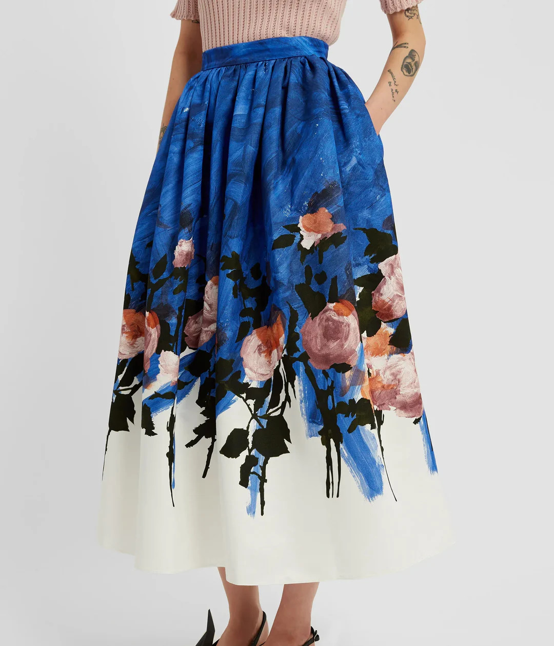 Gathered Midi Skirt - 2