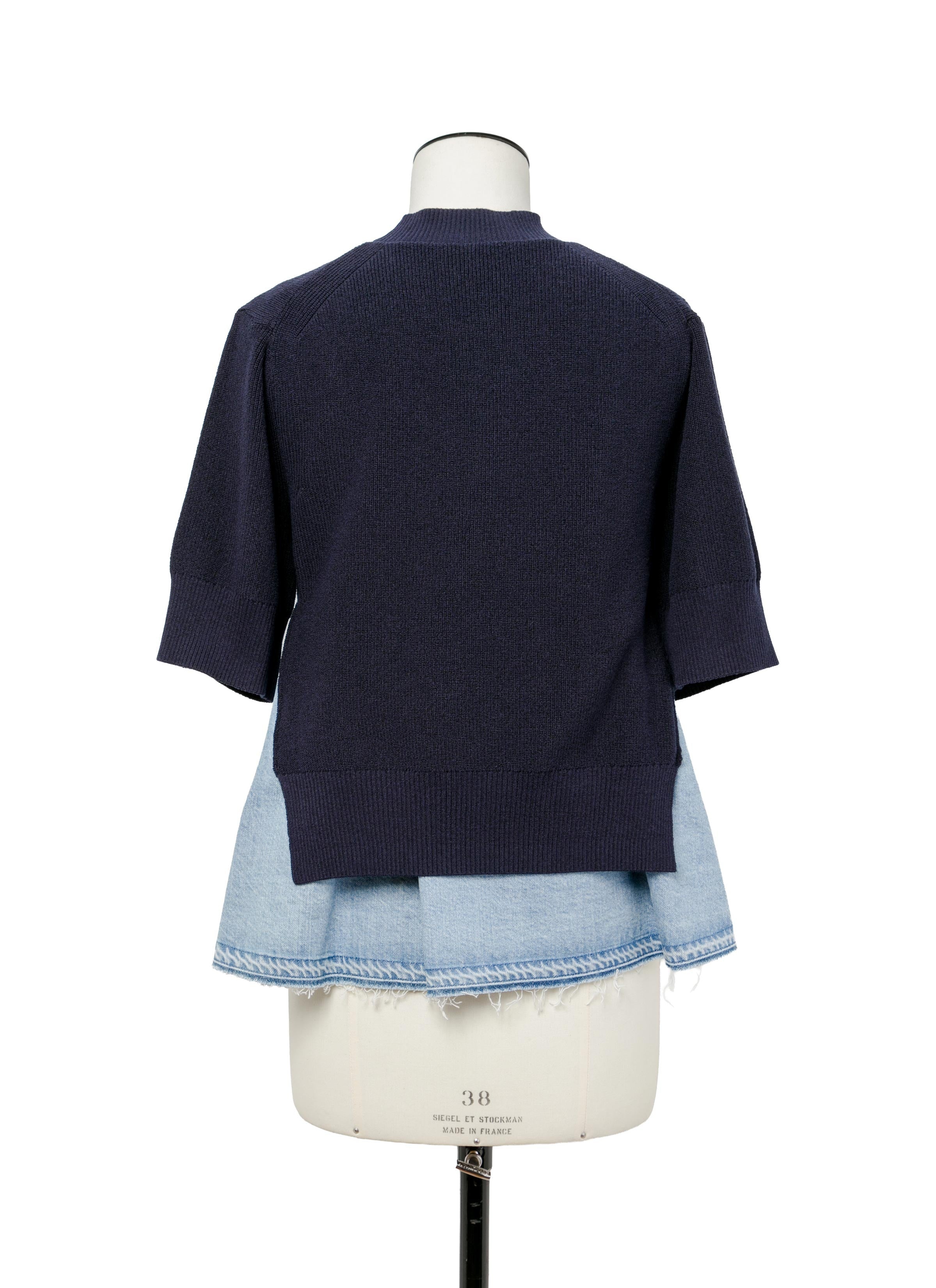 Denim x Knit Pullover - 3