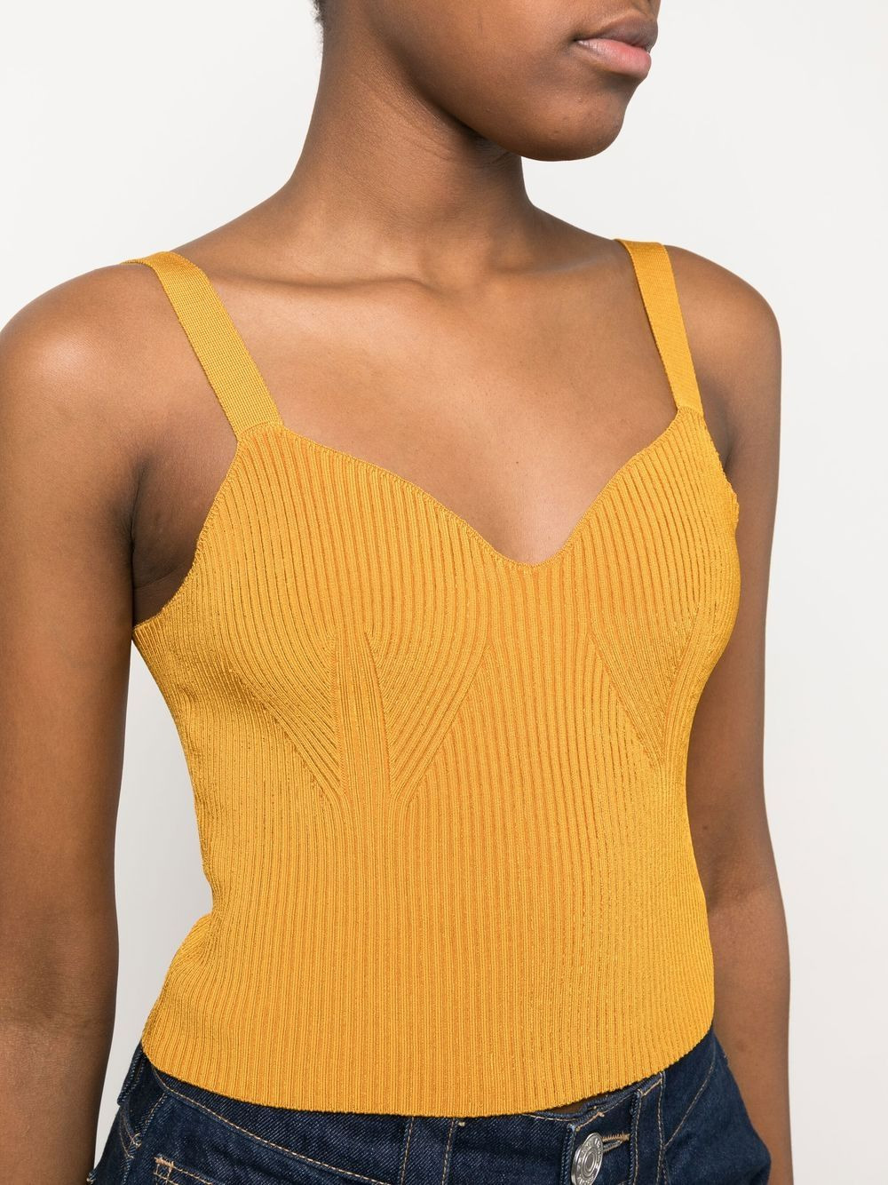 ribbed-knit bralette top - 5