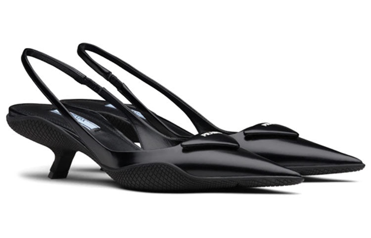 (WMNS) PRADA 30mm Sling-Back Pumps Brushed Leather 'Black' 1I565M_055_F0002_F_A045 - 3