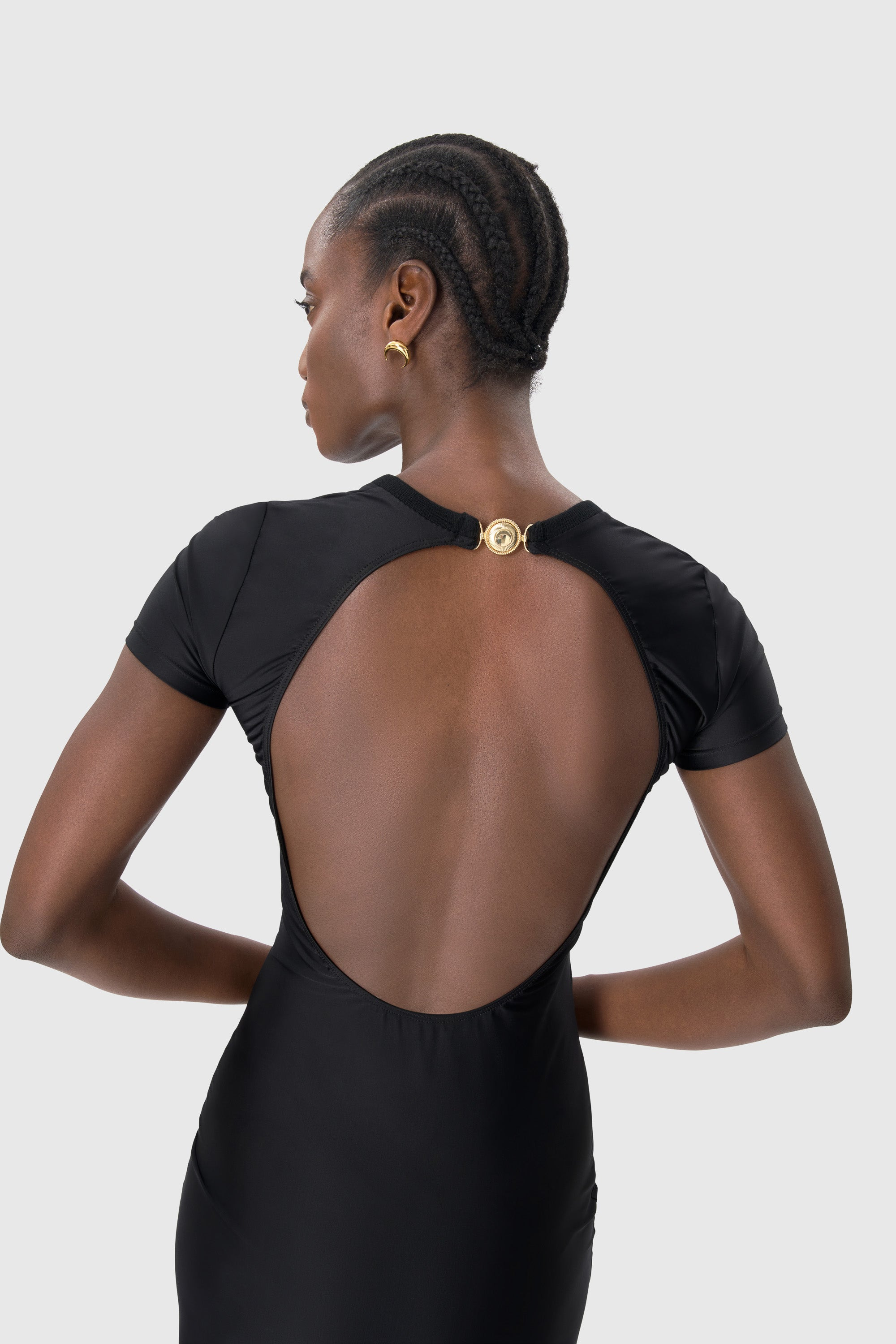 Draped Jersey Open Back Dress - 3