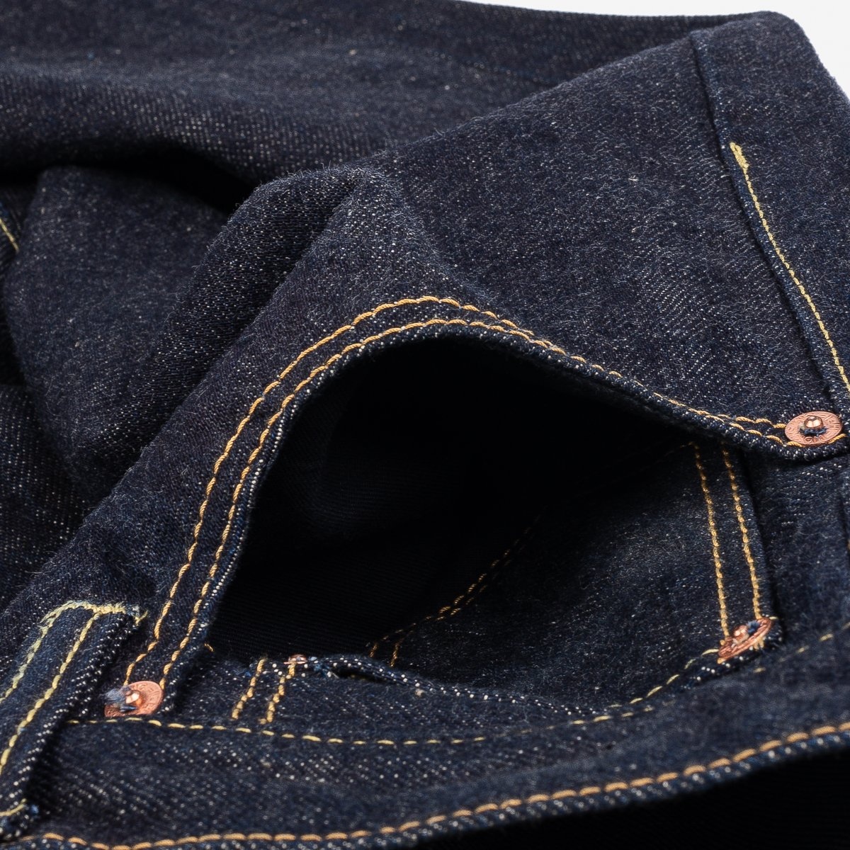 IH-666N 17oz Selvedge Denim Slim Straight Cut Jeans - Natural Indigo - 14