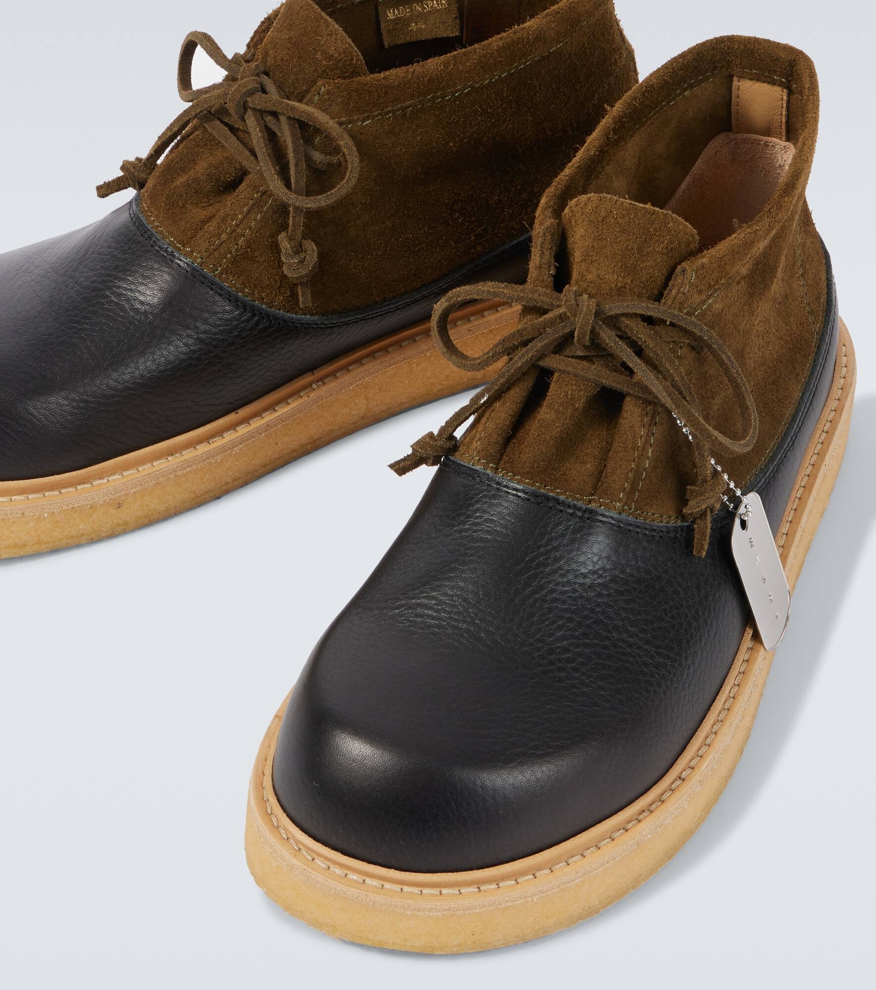Patchy suede combat boots - 3