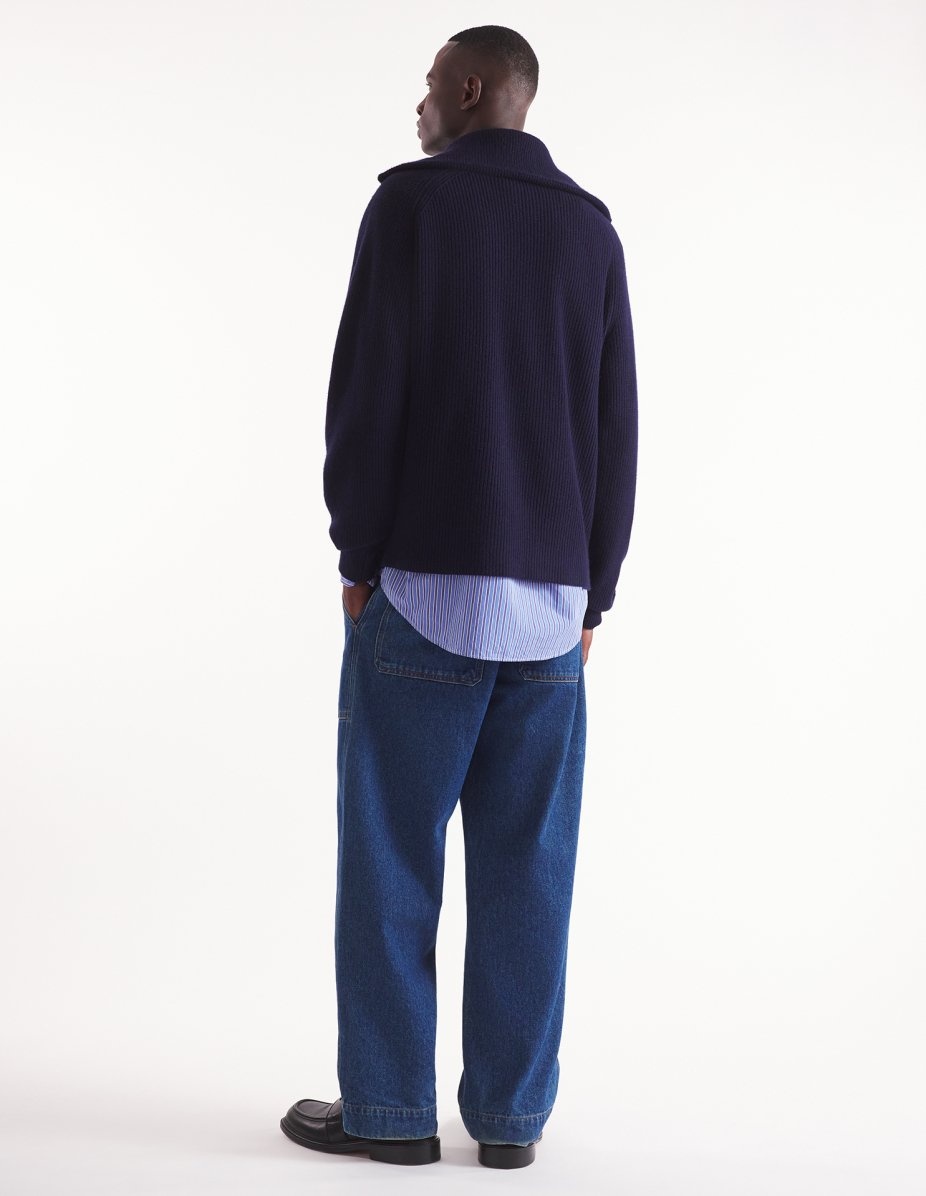BOLD FOX HEAD PATCH HALF ZIP RIBBED JUMPER - 5