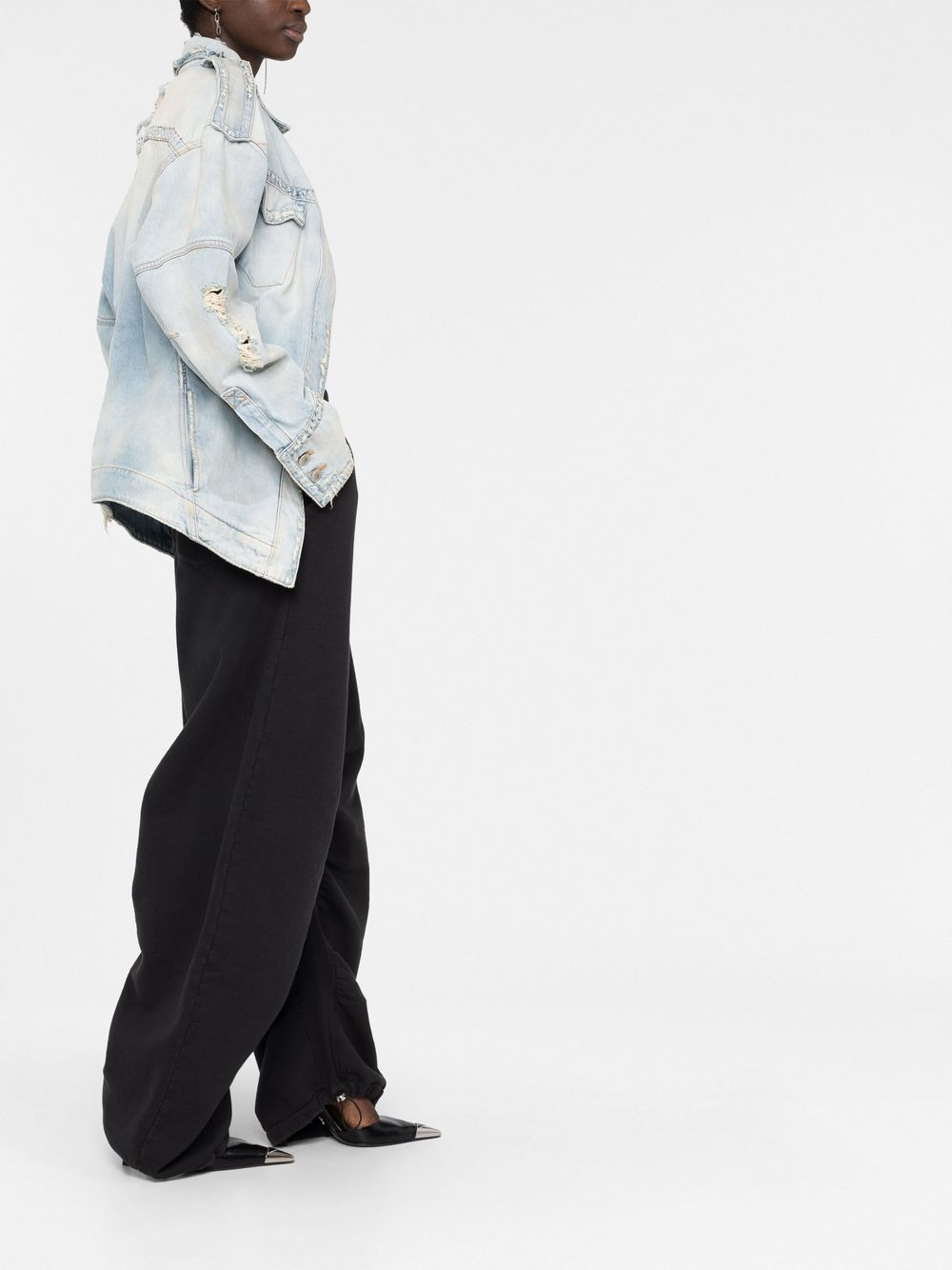 distressed denim jacket - 6
