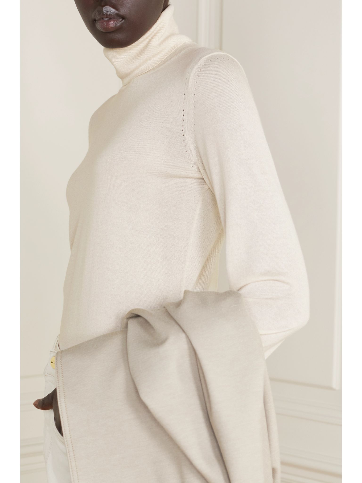Cashmere turtleneck sweater Ivory - 3