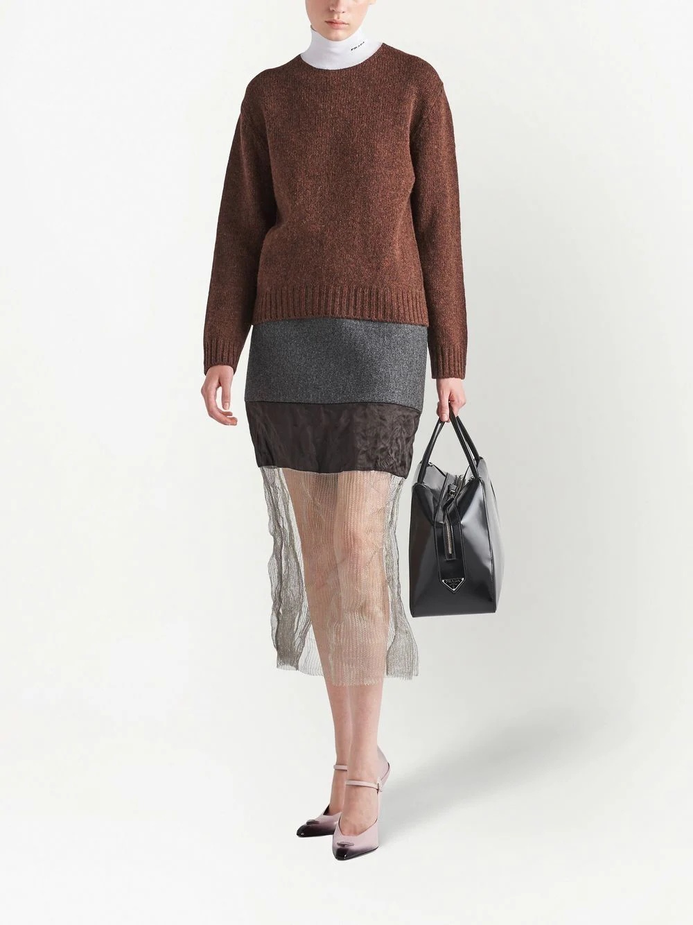 wool mesh midi skirt - 2
