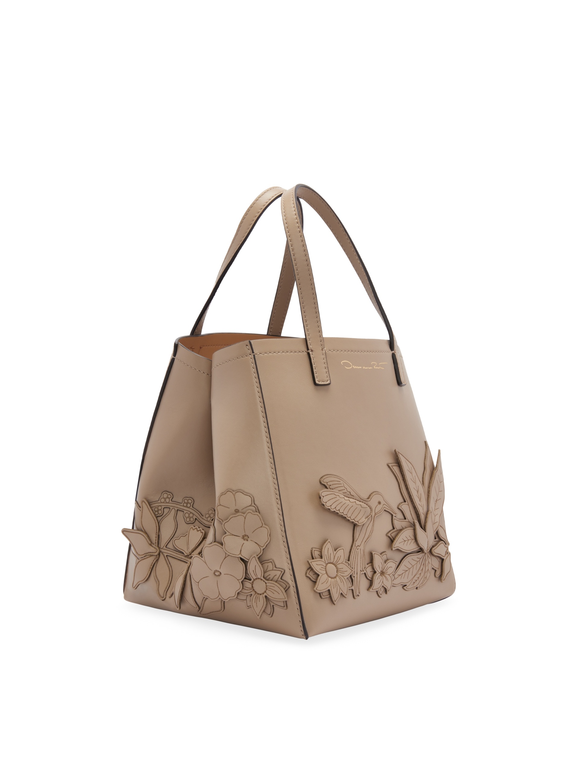 SMALL FLORAL APPLIQUE SQUARE TOTE - 3