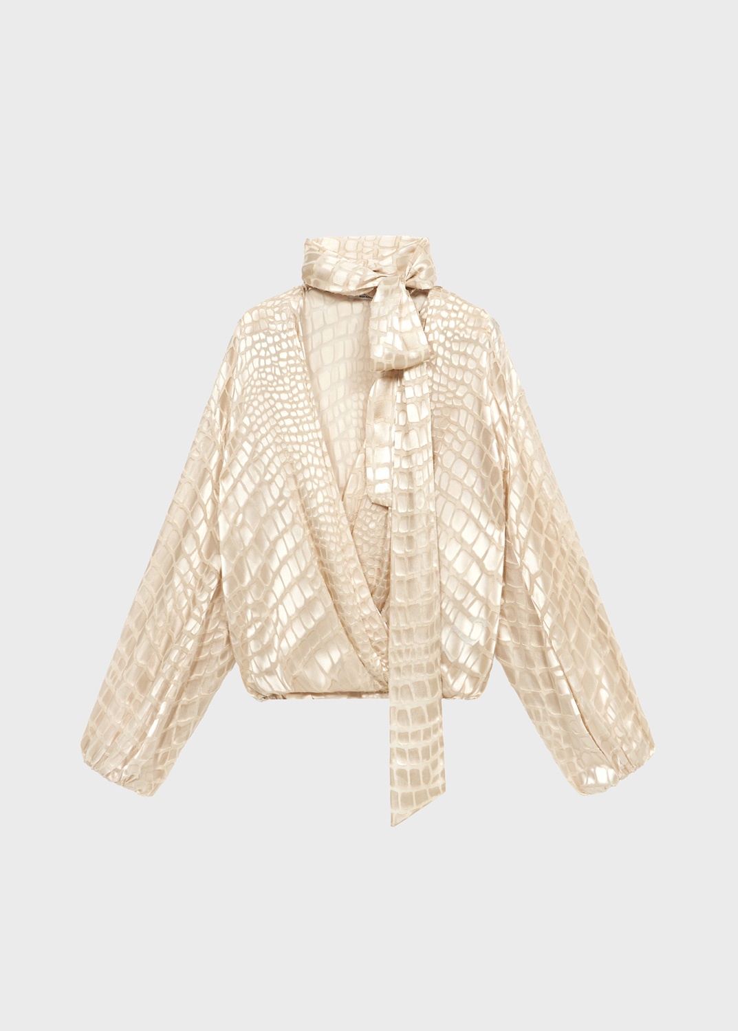 DEVORE' CRISS-CROSS BLOUSE WITH SCARF - 1