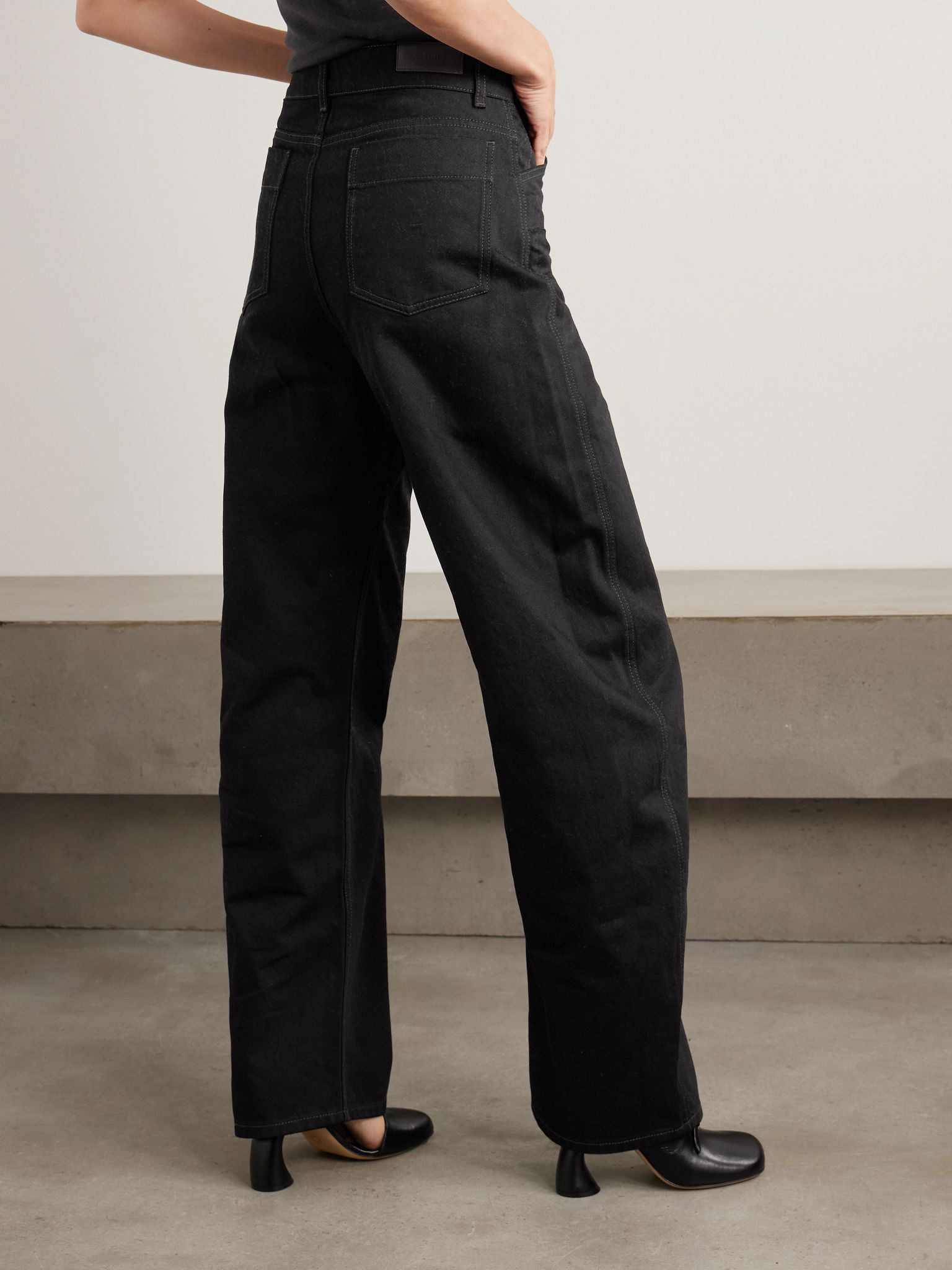 Barrel-leg denim pants Black - 4
