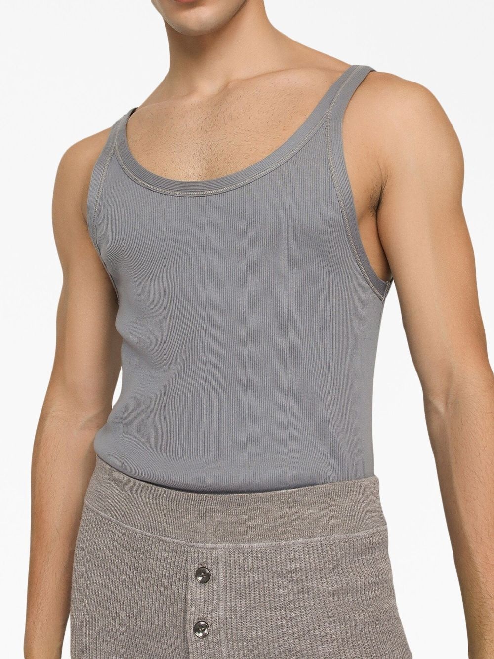 scoop-neck cotton tank top - 4